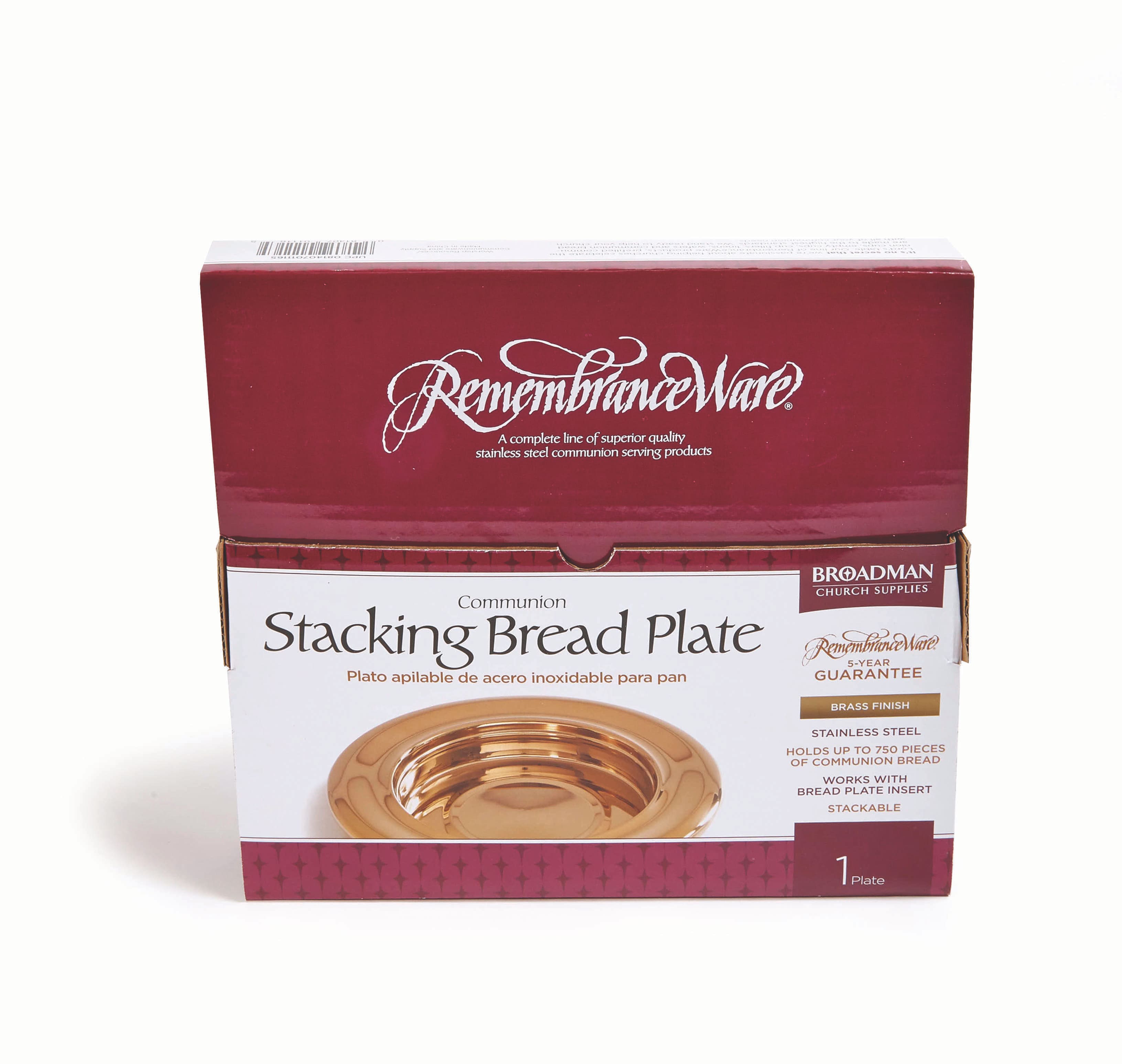 slide 3 of 4 for RemembranceWare: Communion Stacking Bread Plate - Brass Finish