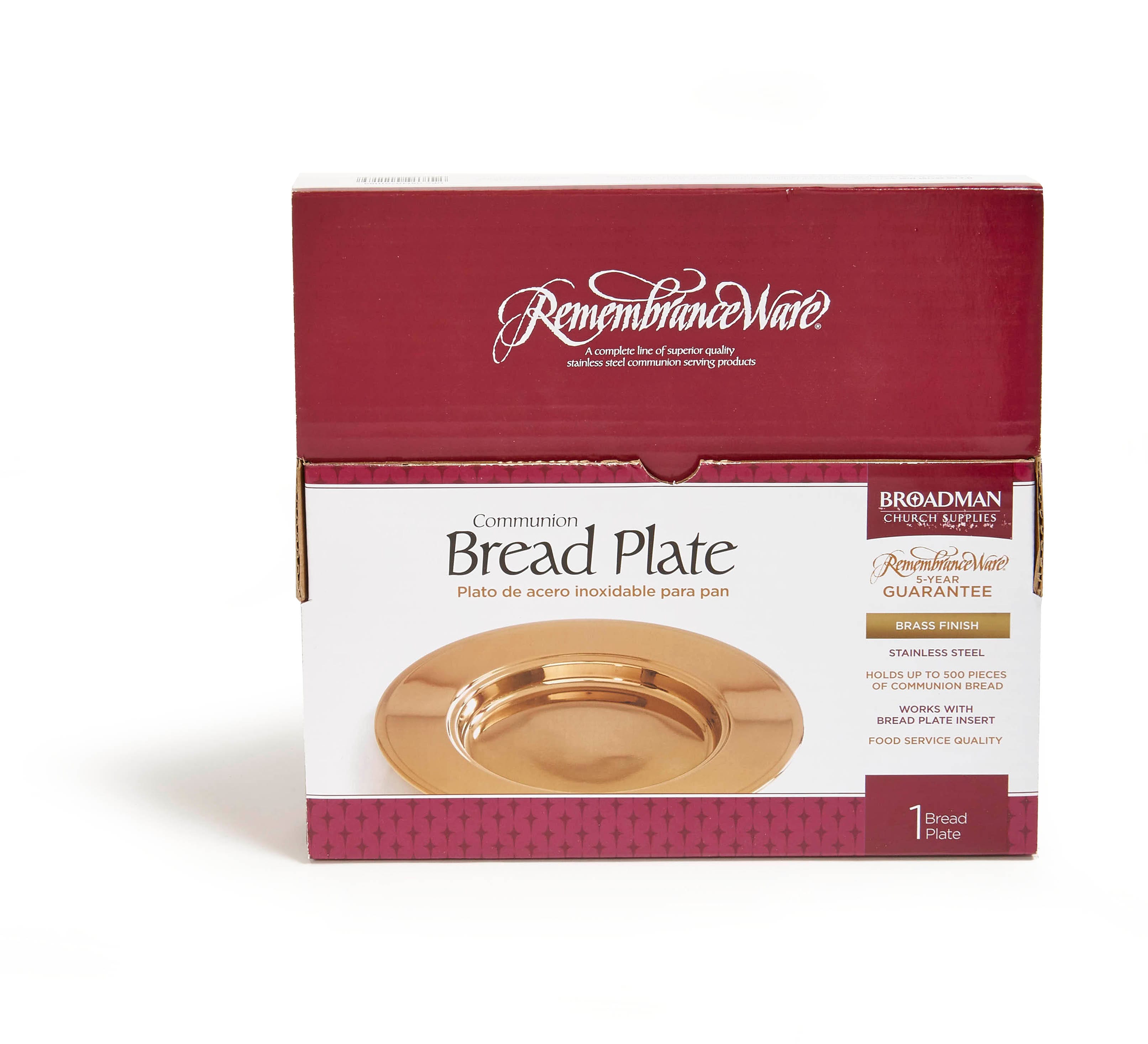 slide 3 of 4 for RemembranceWare: Communion Bread Plate - Brass Finish