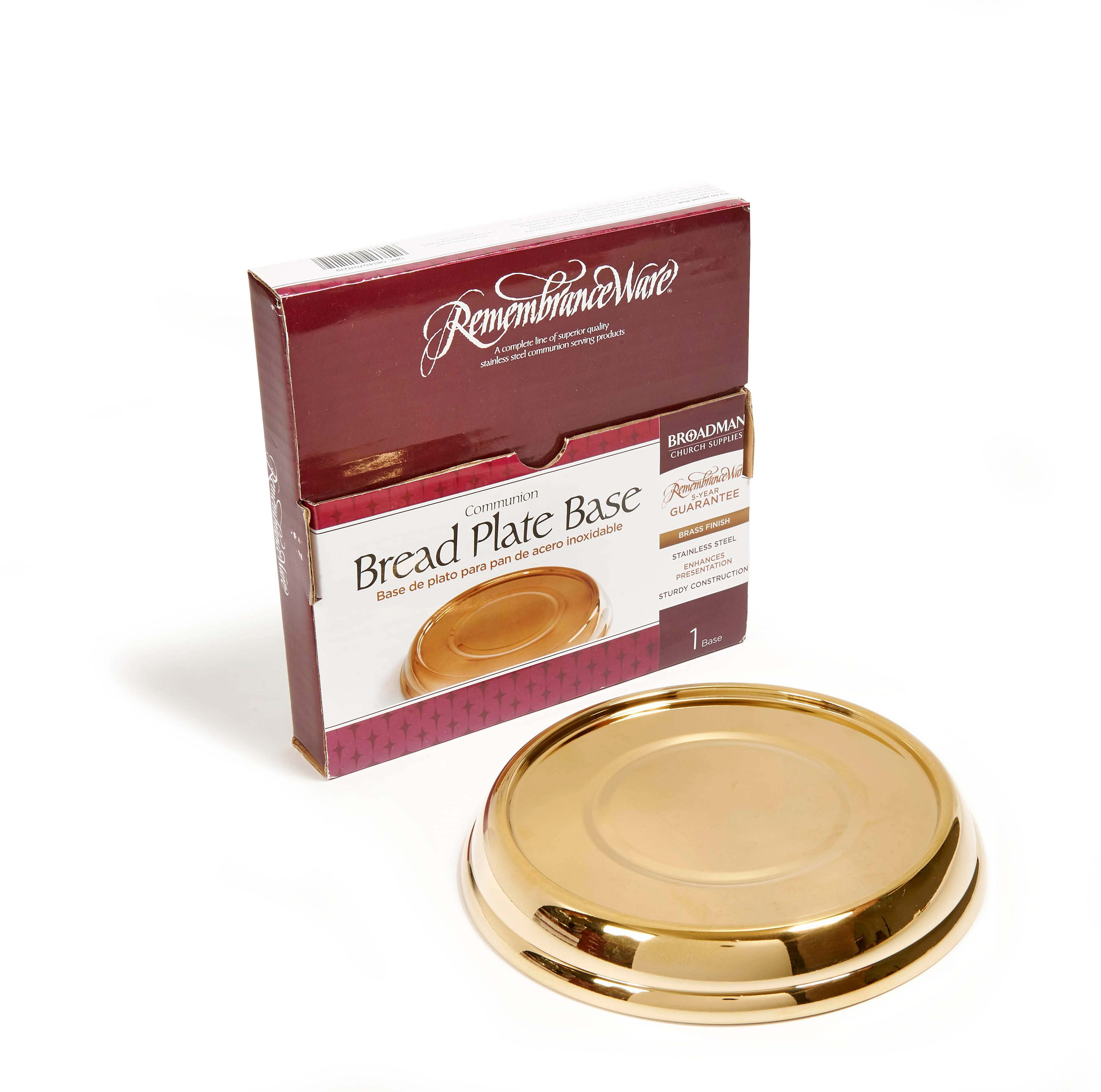 slide 3 of 5 for RemembranceWare: Communion Bread Plate Base - Brass Finish