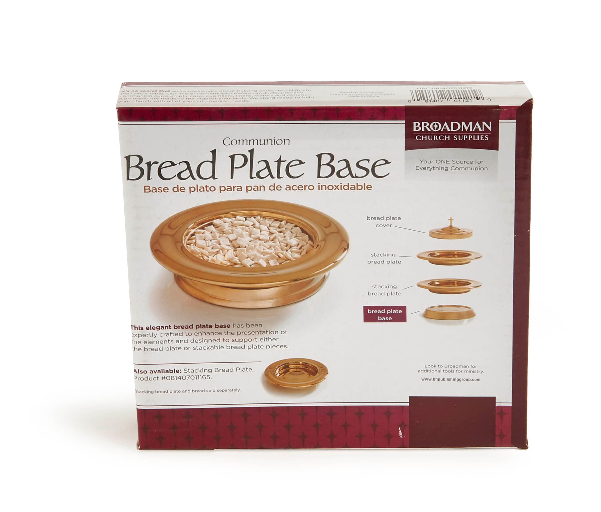 slide 5 of 5 for RemembranceWare: Communion Bread Plate Base - Brass Finish
