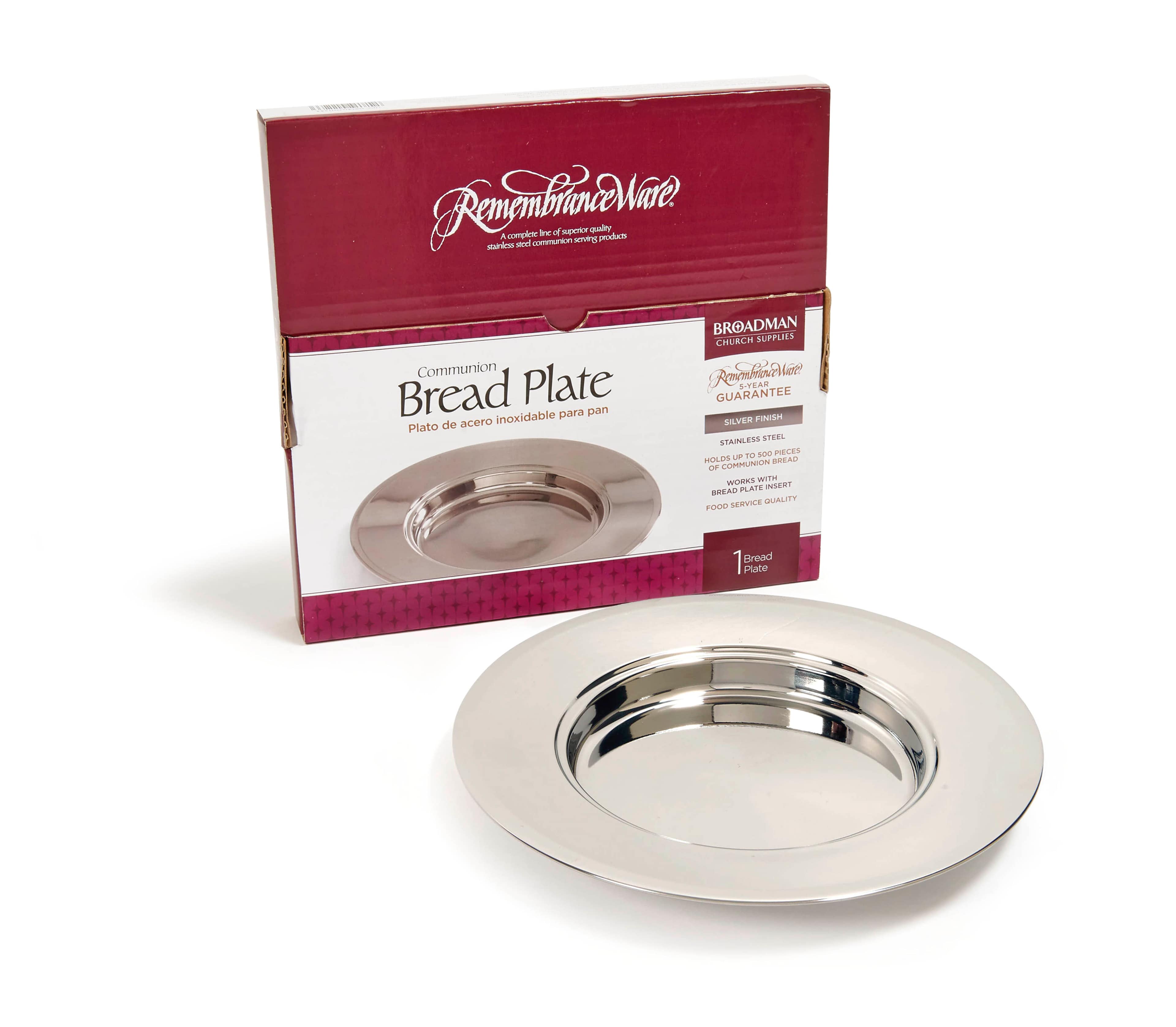 slide 3 of 6 for RemembranceWare: Communion Bread Plate - Silver Finish