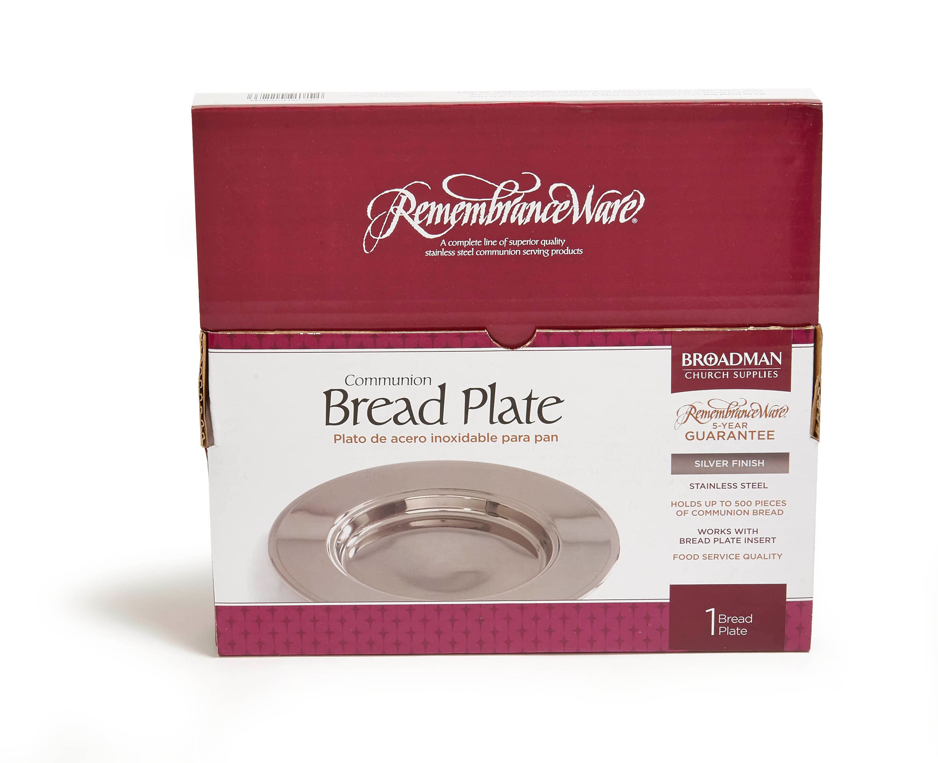 slide 4 of 6 for RemembranceWare: Communion Bread Plate - Silver Finish