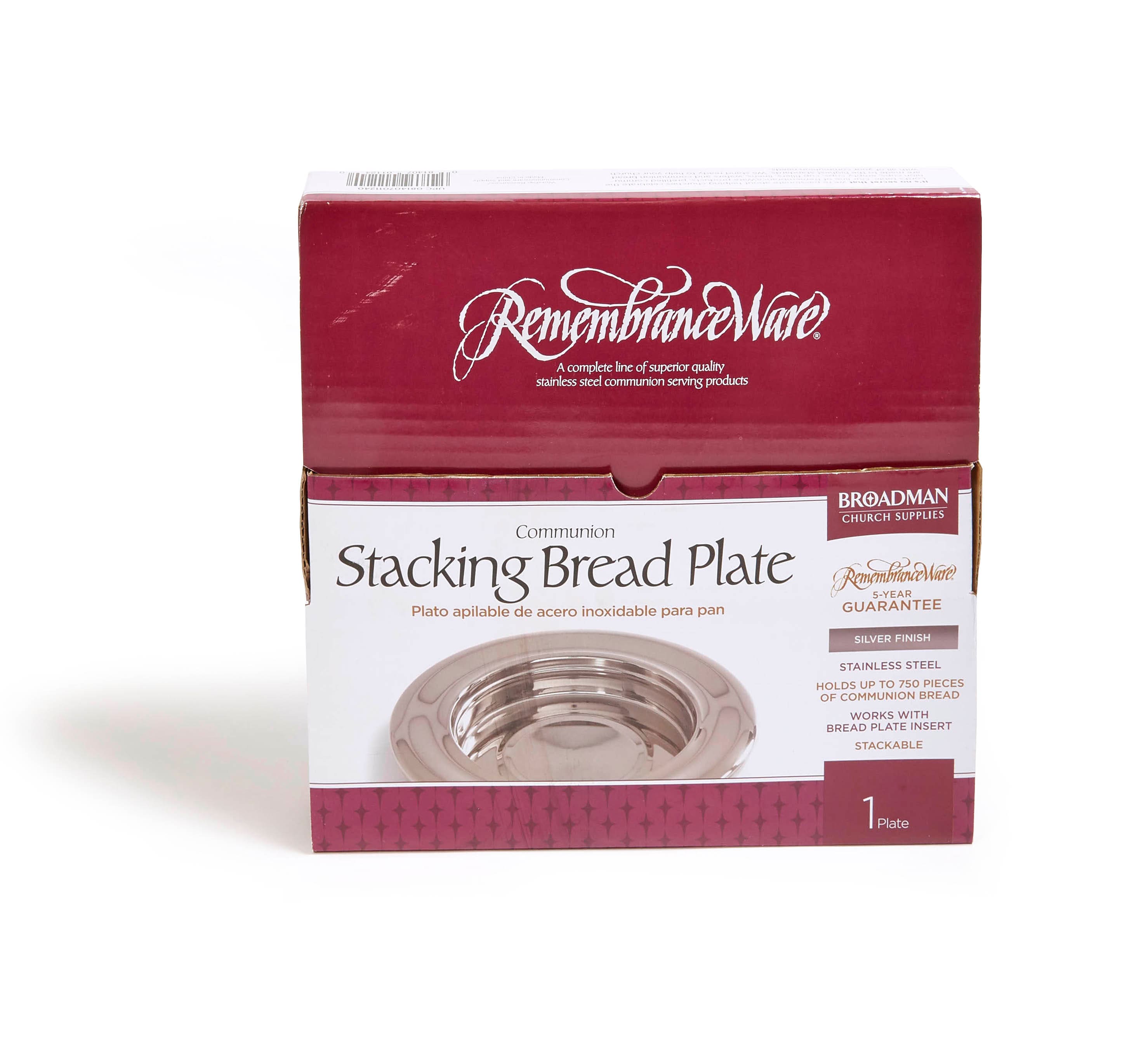 slide 3 of 4 for RemembranceWare: Communion Stacking Bread Plate - Silver Finish