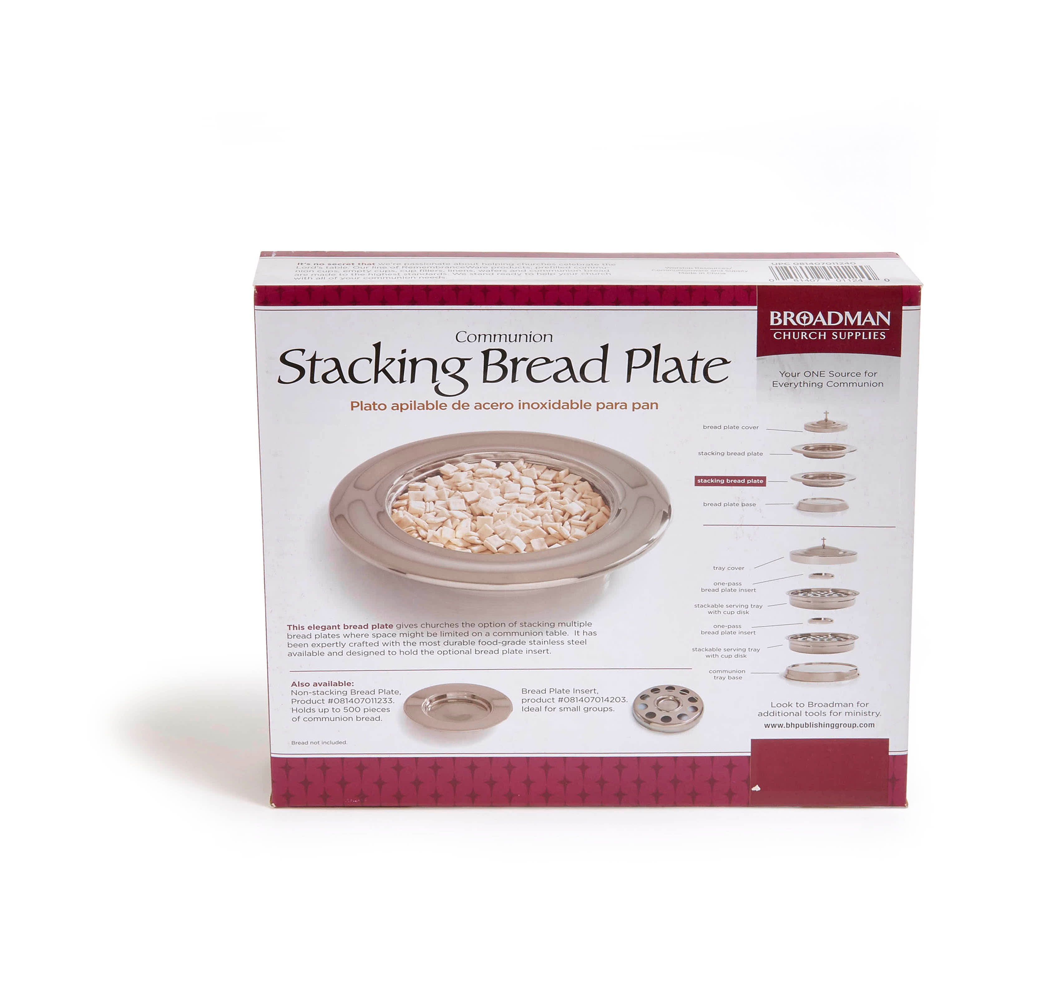 slide 4 of 4 for RemembranceWare: Communion Stacking Bread Plate - Silver Finish