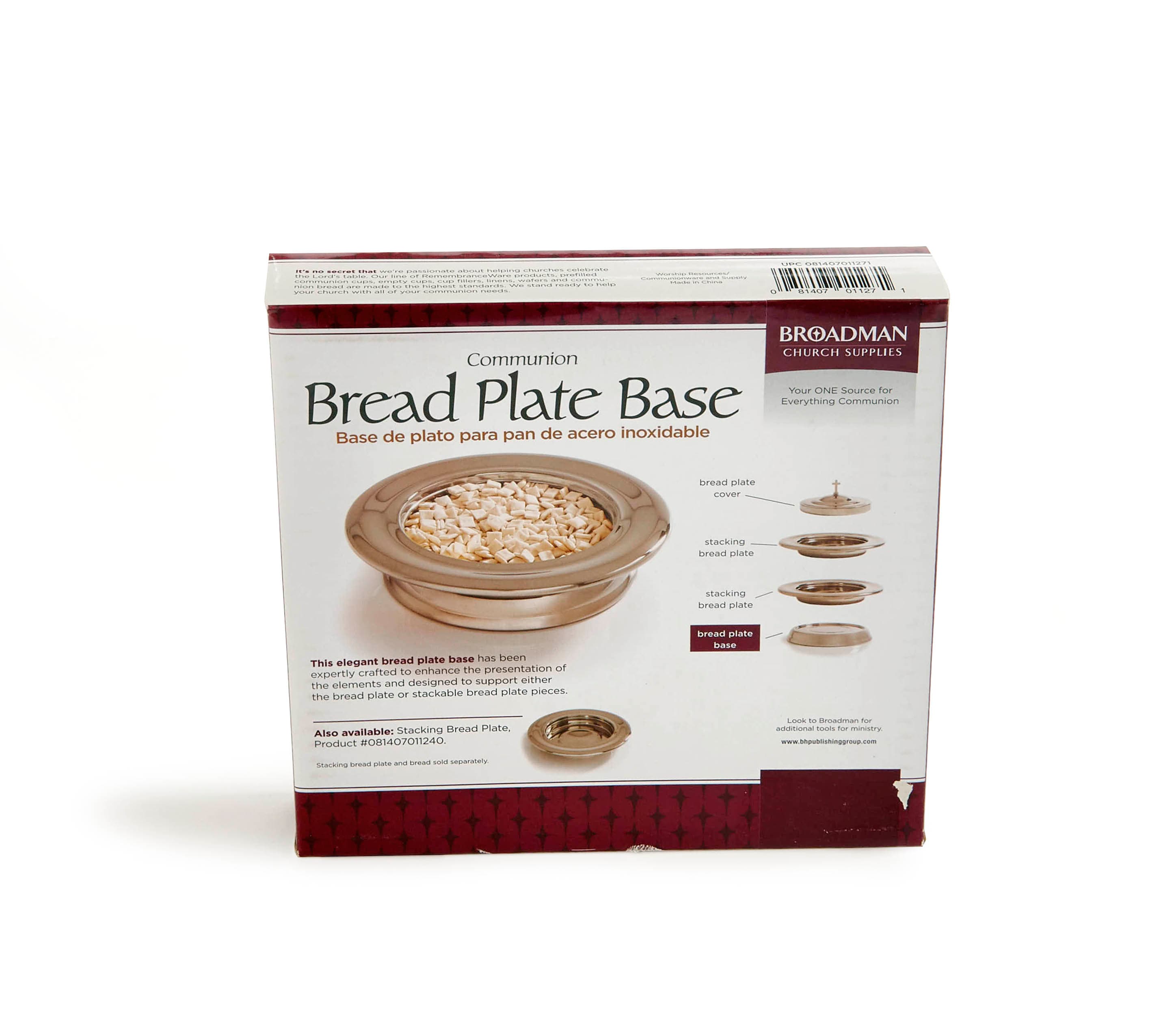 slide 6 of 6 for RemembranceWare: Communion Bread Plate Base - Silver Finish