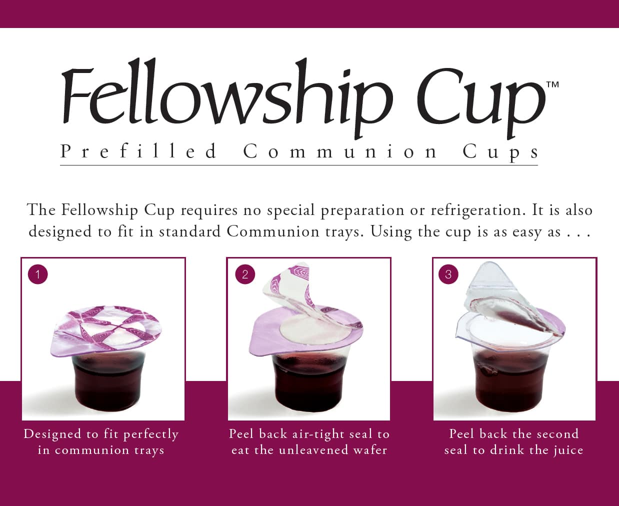 slide 6 of 7 for Fellowship Cup® - Prefilled Communion Cups (6 Count)