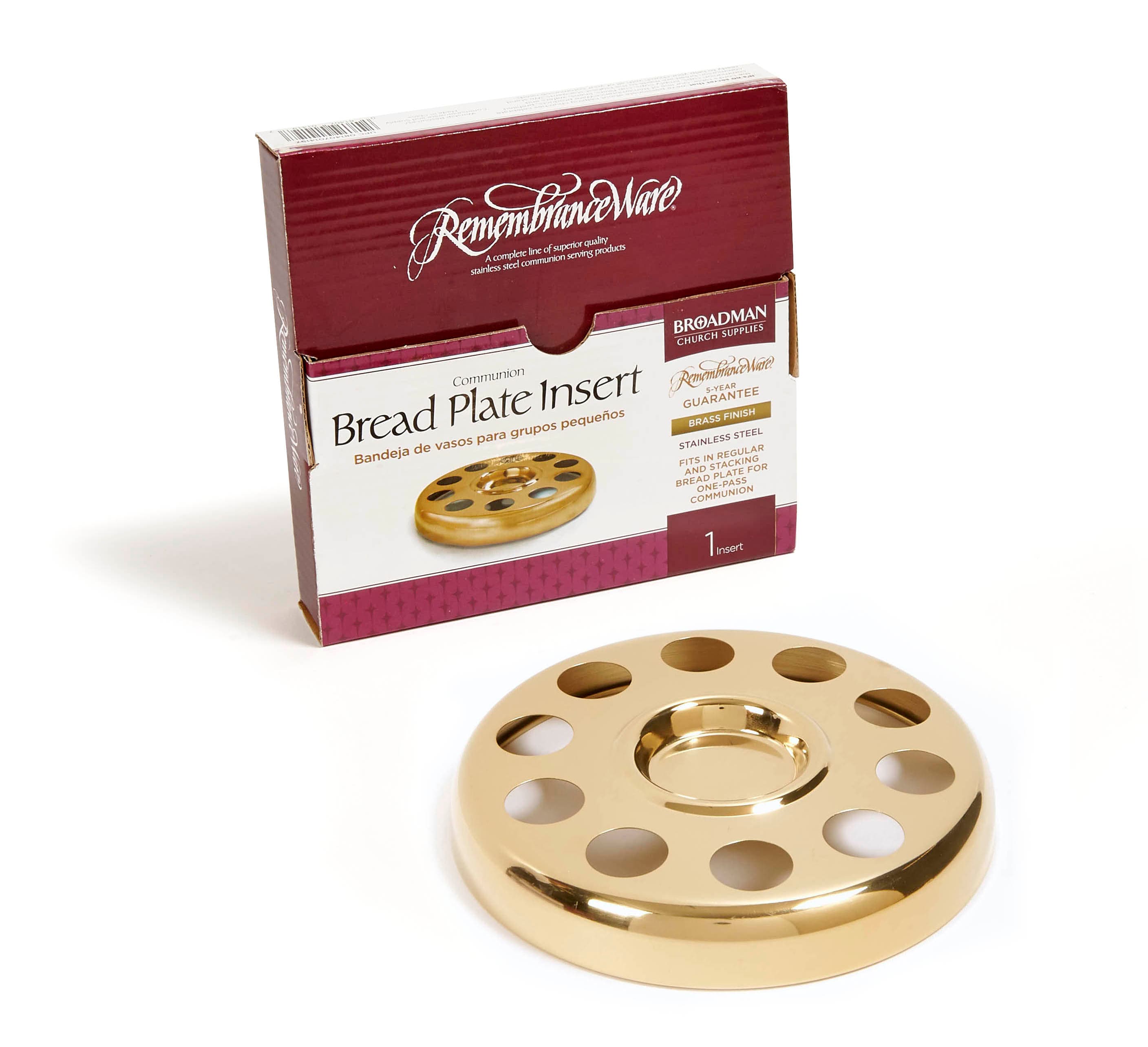 slide 2 of 6 for RemembranceWare: Communion Bread Plate Insert - Brass Finish