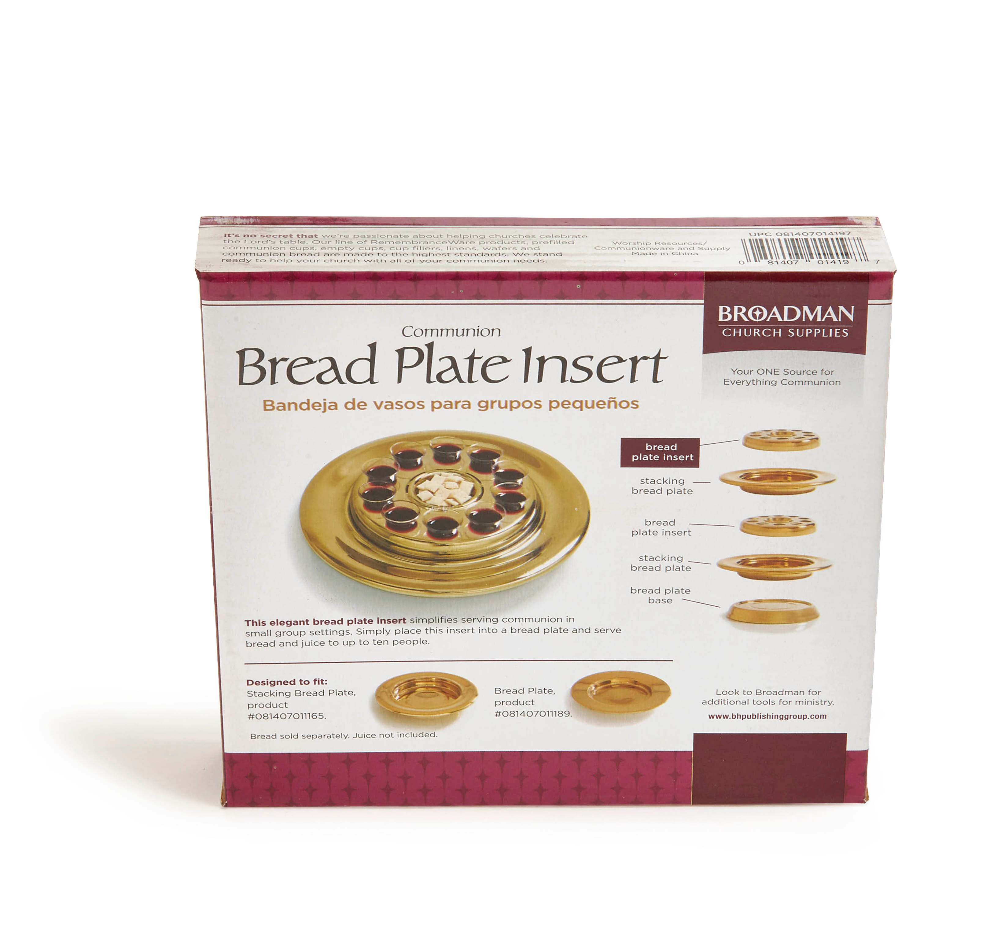 slide 4 of 6 for RemembranceWare: Communion Bread Plate Insert - Brass Finish