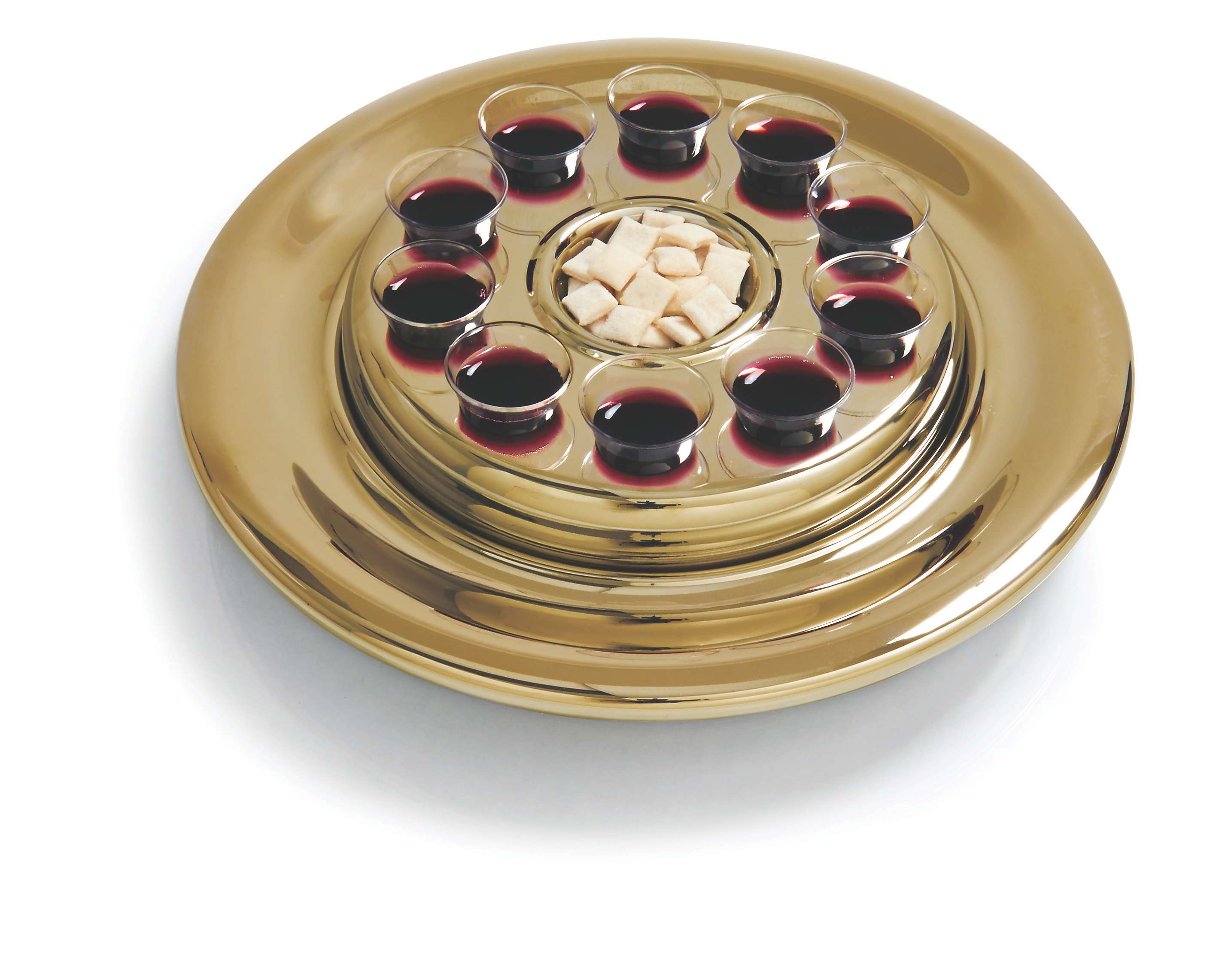 slide 5 of 6 for RemembranceWare: Communion Bread Plate Insert - Brass Finish