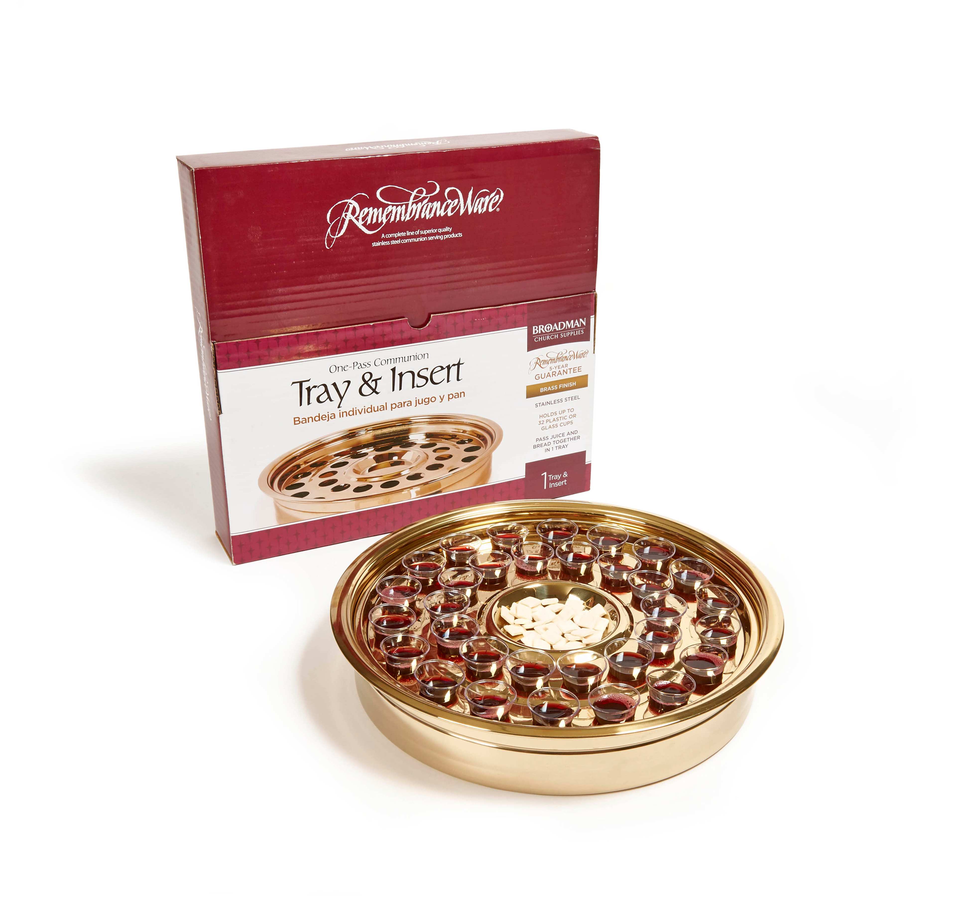 slide 3 of 5 for RemembranceWare: One-Pass Communion Tray and Disk - Brass Finish