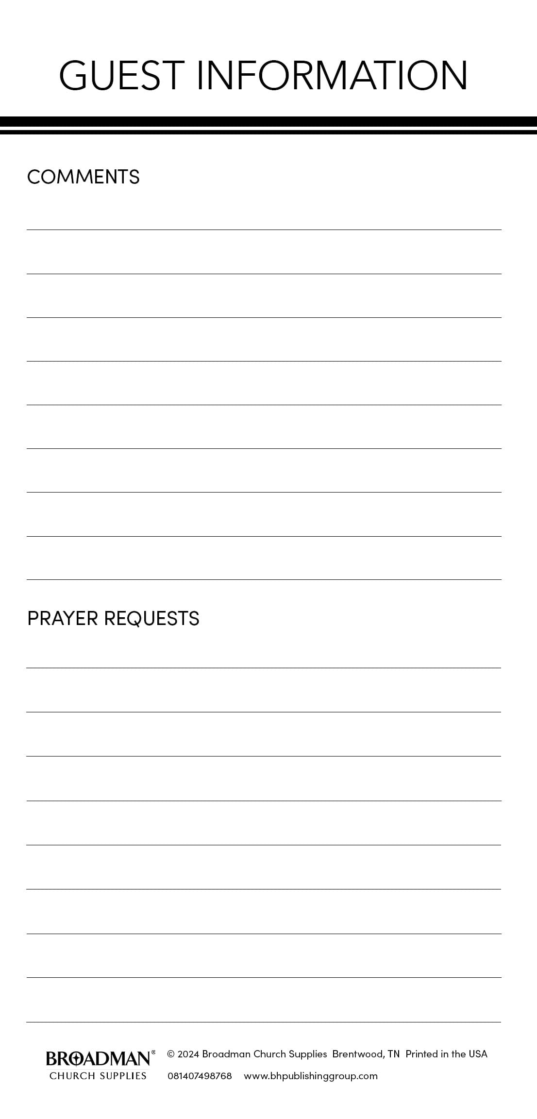 slide 2 of 2 for Guest Information Card: Welcome - Winter (Package of 50)