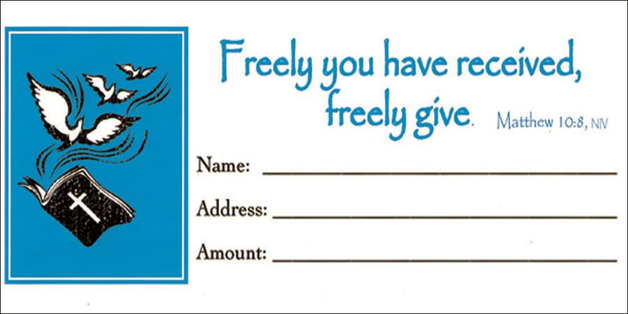 slide 2 of 2 for Offering Envelope: Freely Give - Bill-Size (Package of 100)
