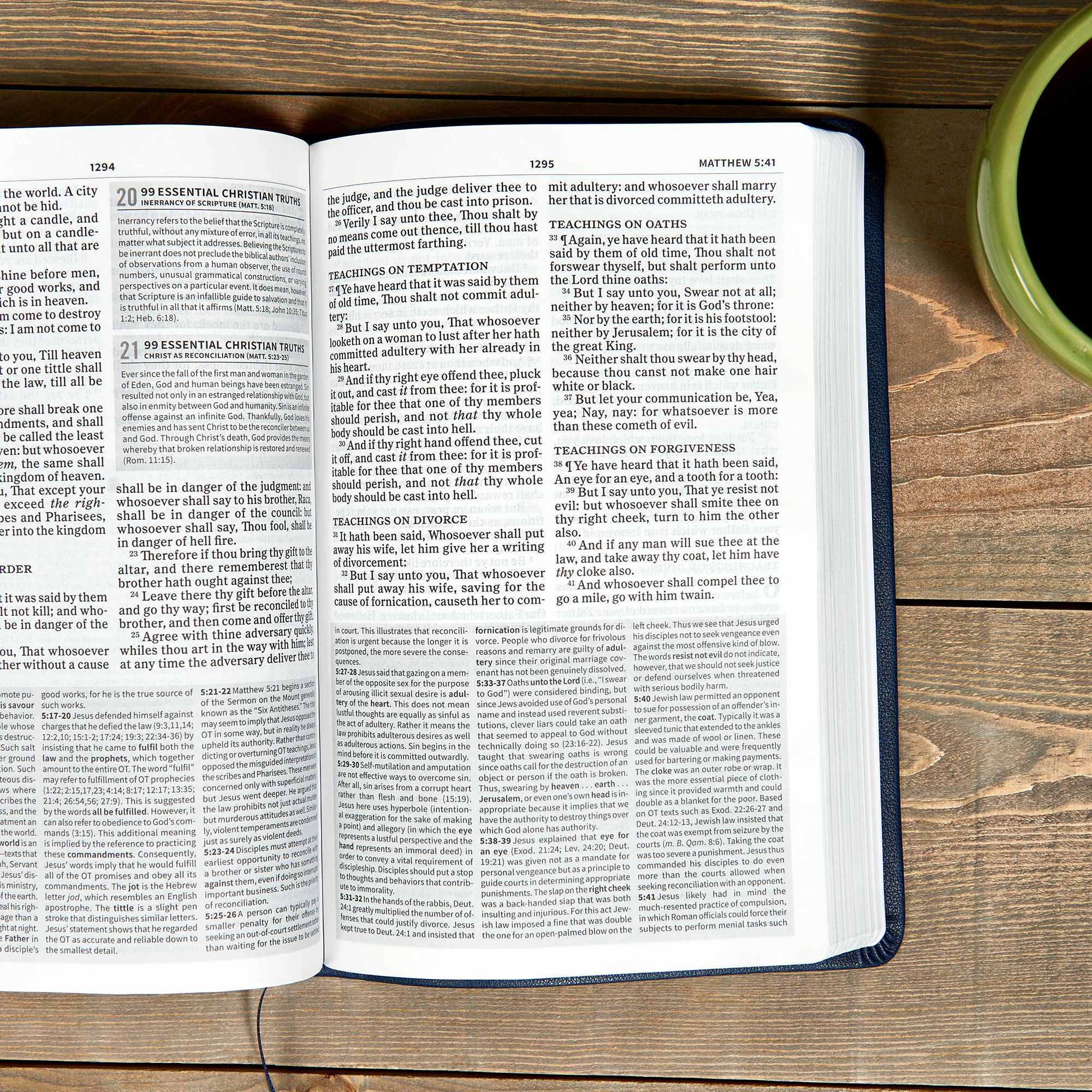 slide 7 of 10 for KJV Everyday Study Bible, Navy Cross LeatherTouch
