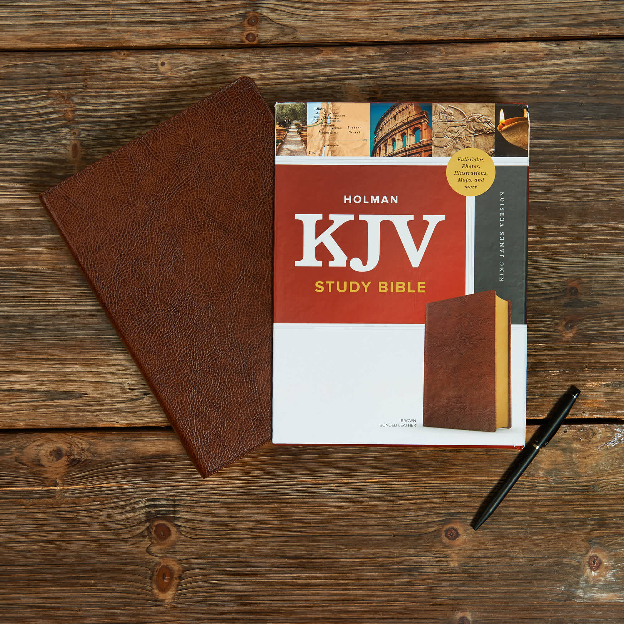 slide 4 of 8 for KJV Study Bible, Full-Color, Brown Bonded Leather