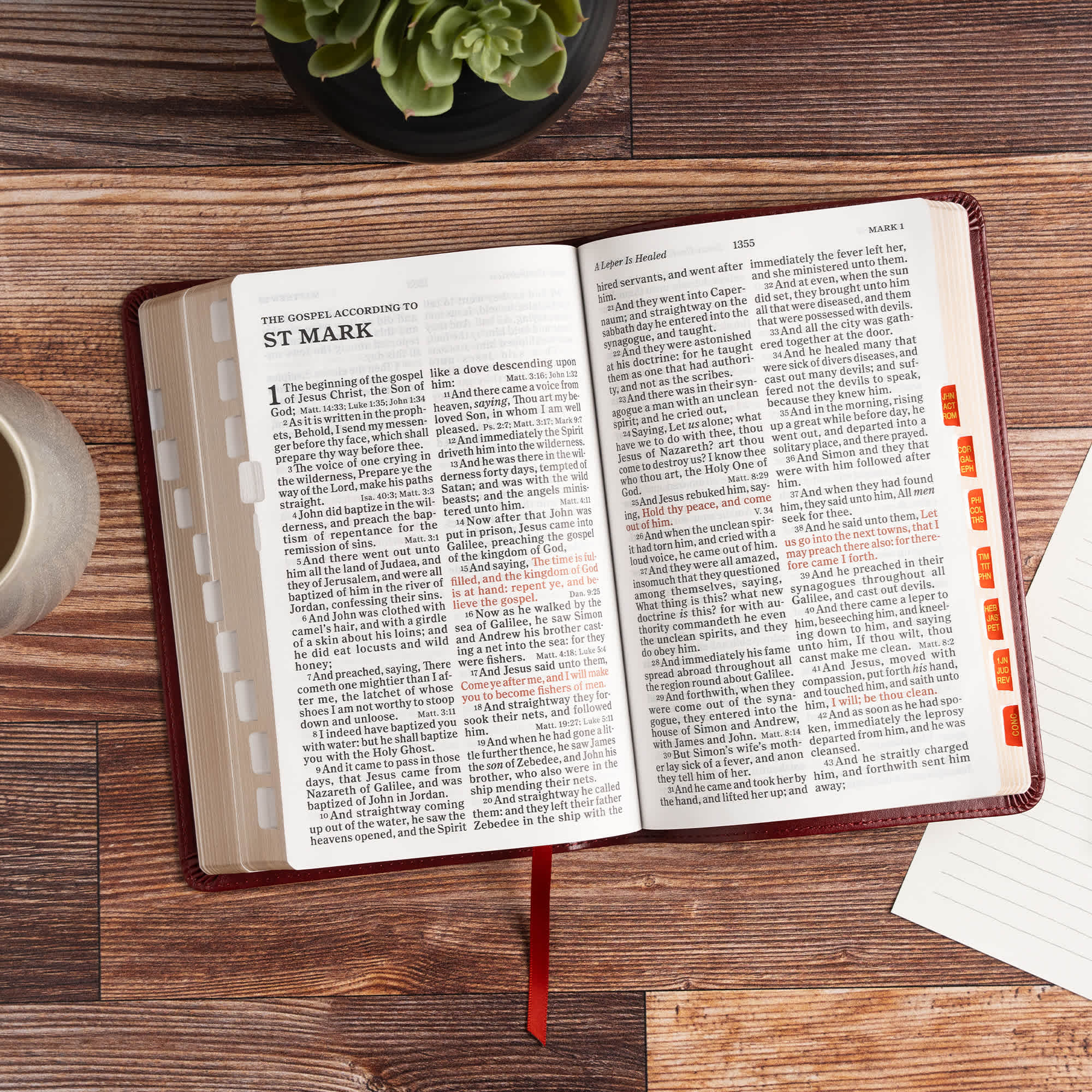 slide 3 of 7 for KJV Large Print Personal Size Reference Bible, Burgundy LeatherTouch, Indexed