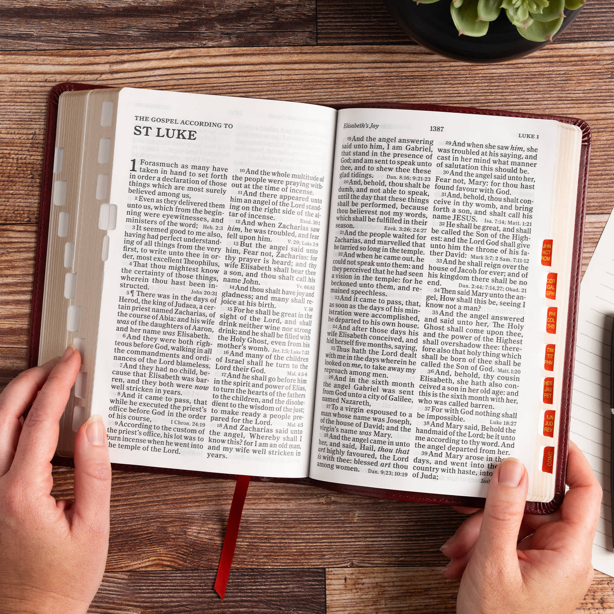 slide 4 of 7 for KJV Large Print Personal Size Reference Bible, Burgundy LeatherTouch, Indexed