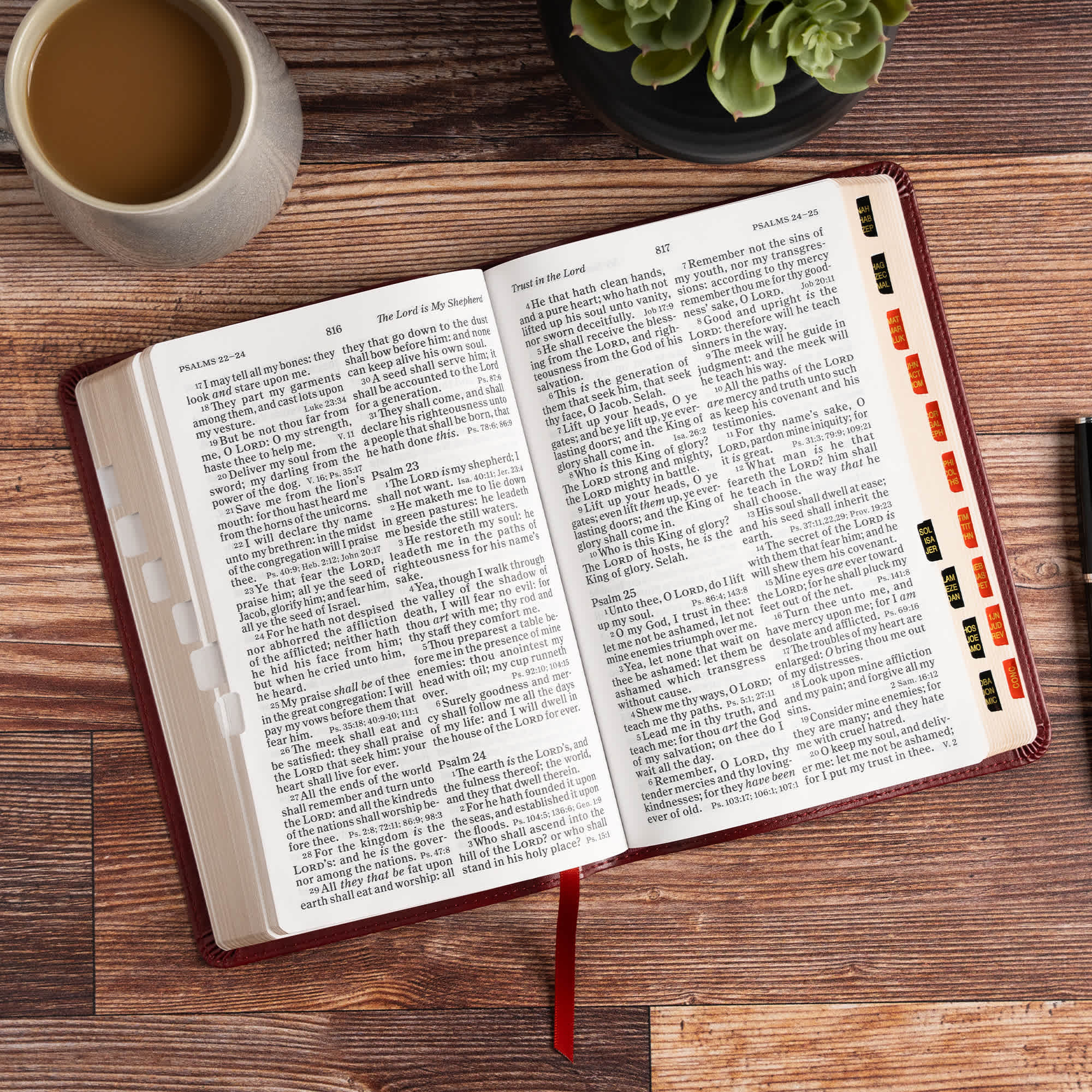 slide 5 of 7 for KJV Large Print Personal Size Reference Bible, Burgundy LeatherTouch, Indexed