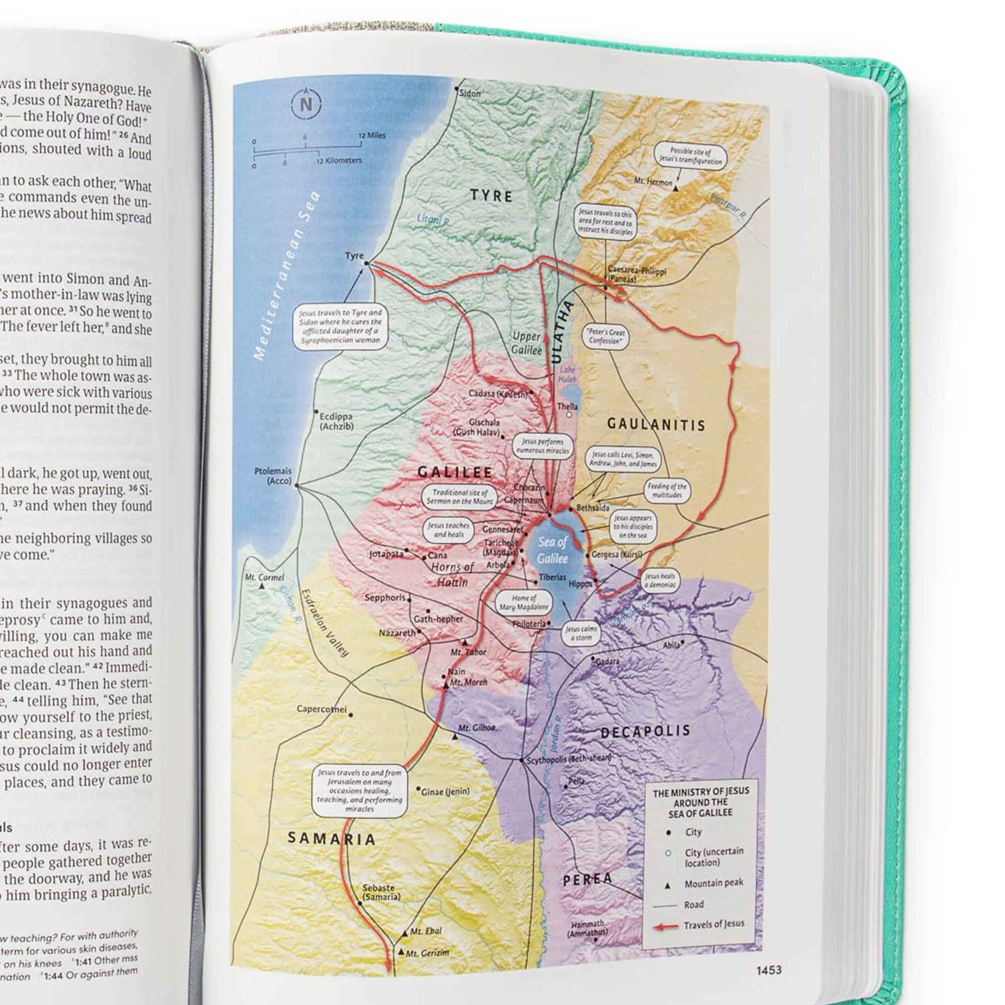 slide 6 of 12 for CSB Lifeway Women's Bible, Gray/Mint LeatherTouch