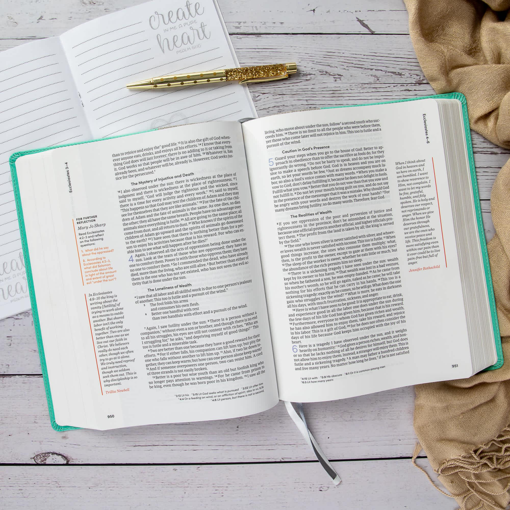 slide 7 of 12 for CSB Lifeway Women's Bible, Gray/Mint LeatherTouch