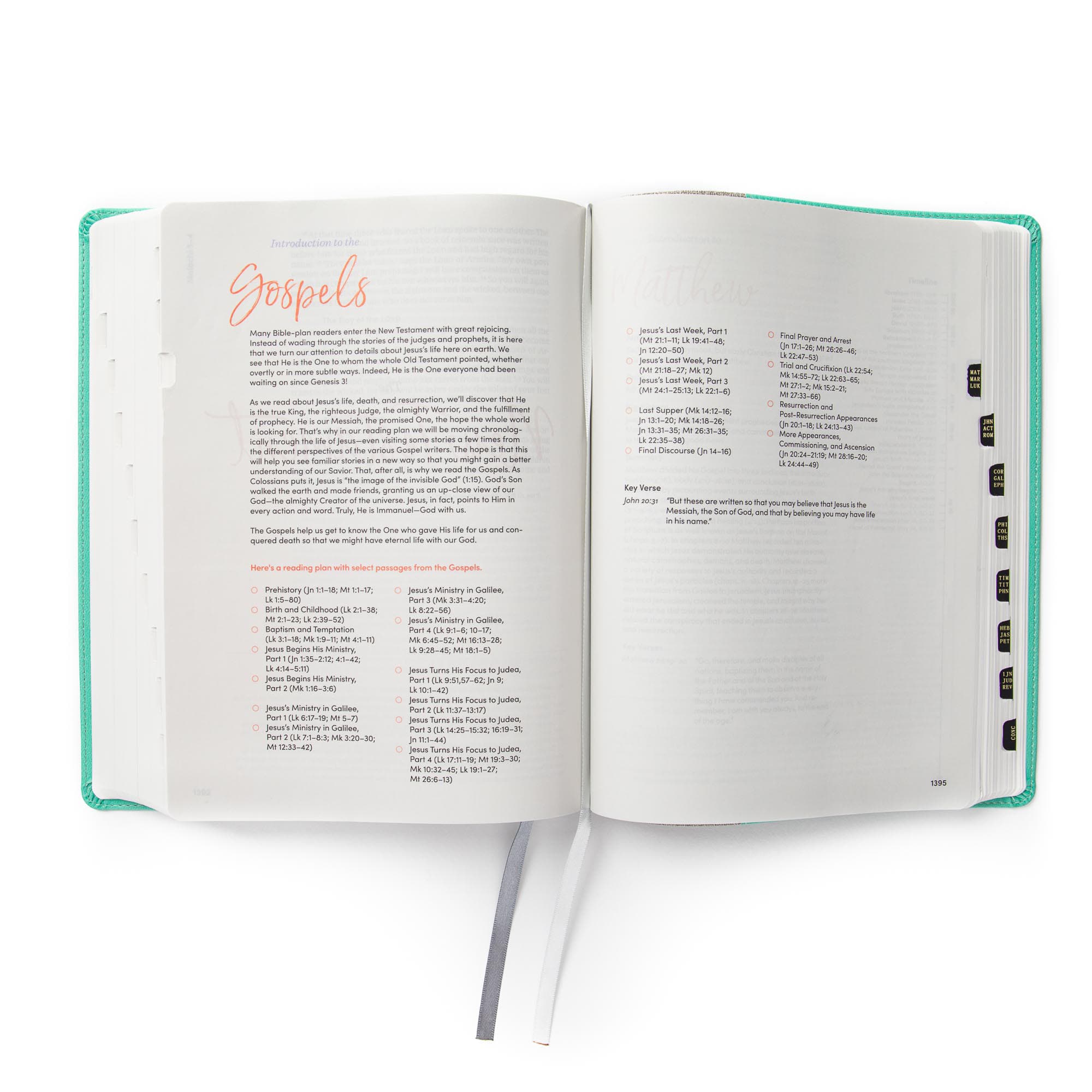 slide 4 of 12 for CSB Lifeway Women's Bible, Gray/Mint LeatherTouch, Indexed