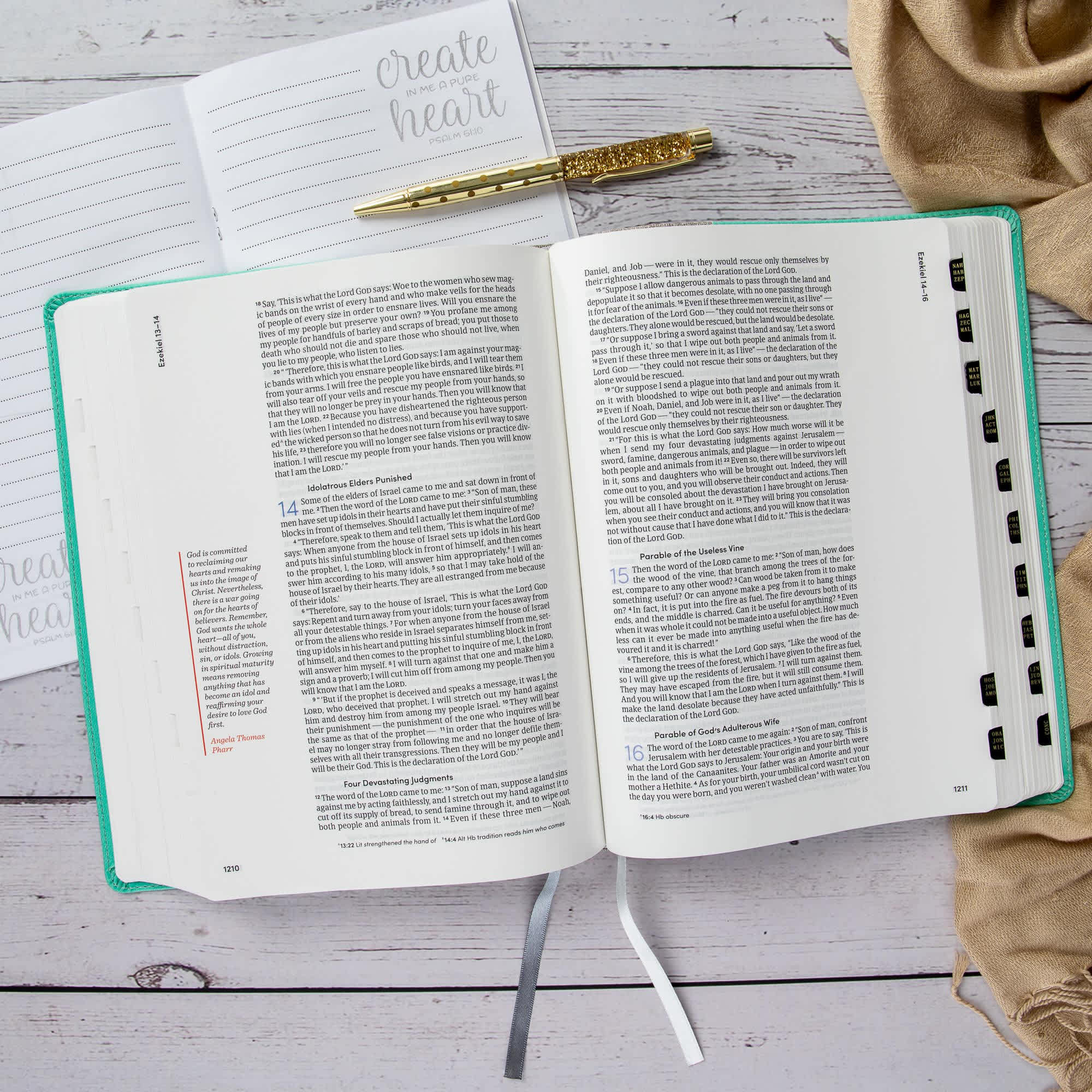 slide 7 of 12 for CSB Lifeway Women's Bible, Gray/Mint LeatherTouch, Indexed