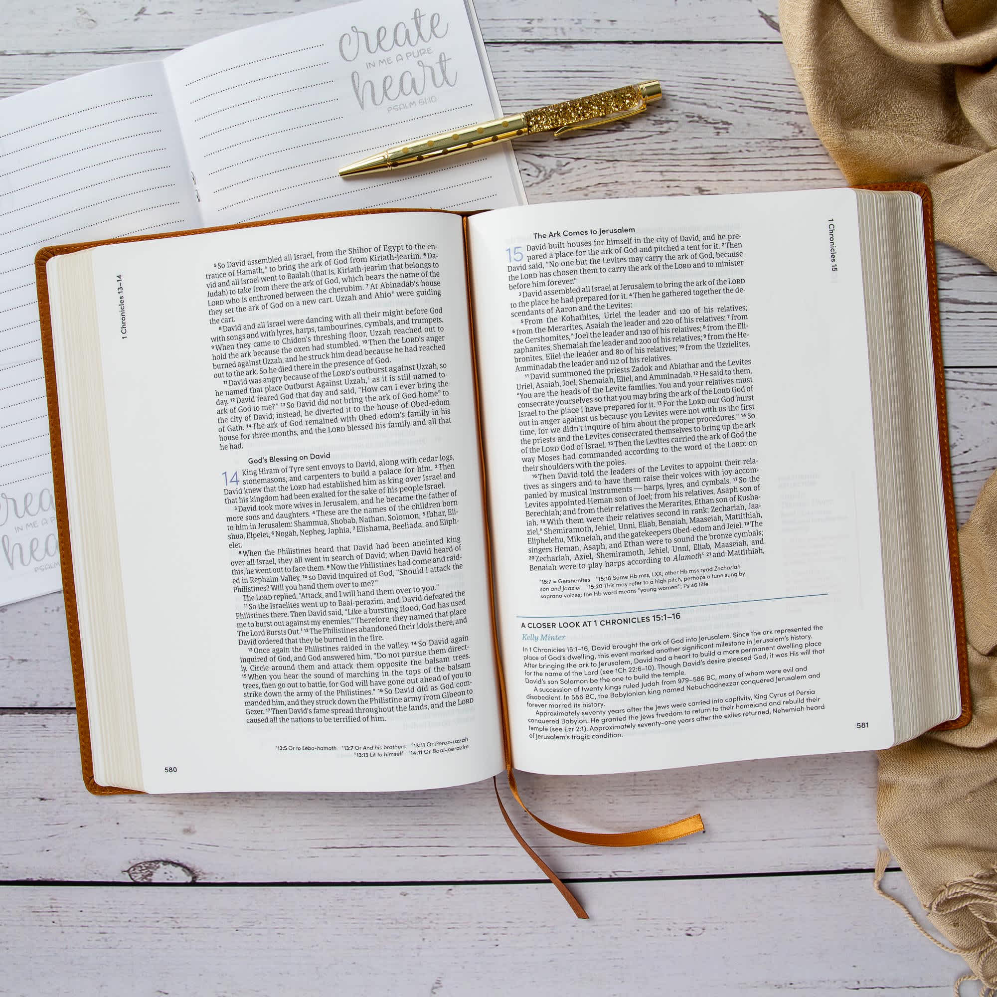 slide 7 of 12 for CSB Lifeway Women's Bible, Butterscotch Genuine Leather