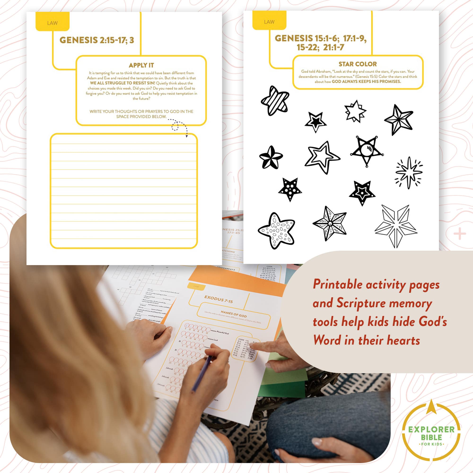 slide 7 of 10 for CSB Explorer Bible for Kids, Hello Sunshine LeatherTouch