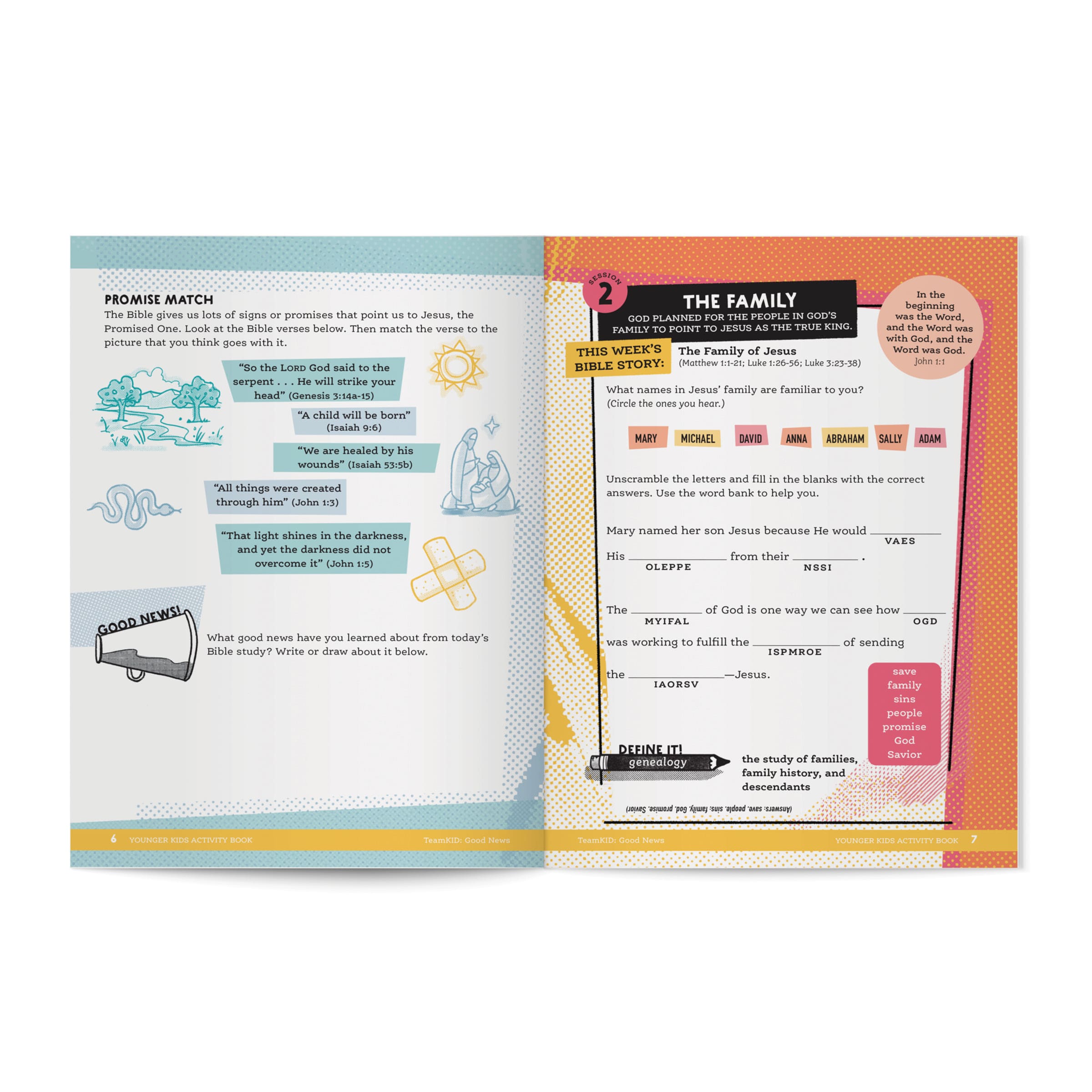 slide 4 of 7 for TeamKID: Good News - Younger Kids Activity Book