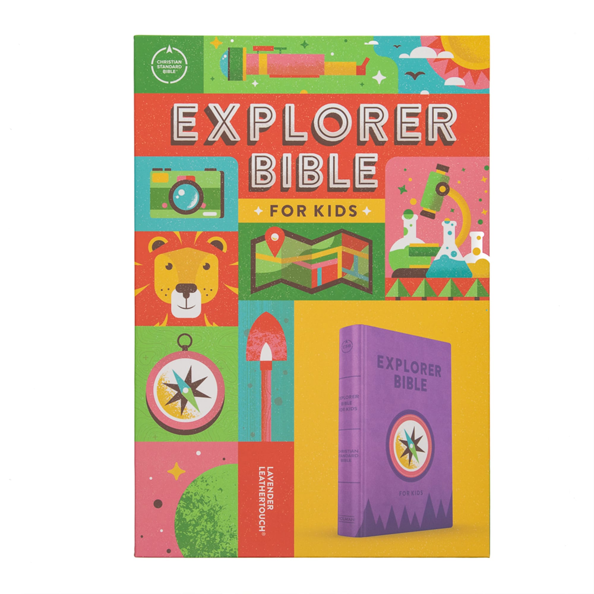 slide 10 of 10 for CSB Explorer Bible for Kids, Lavender Compass LeatherTouch