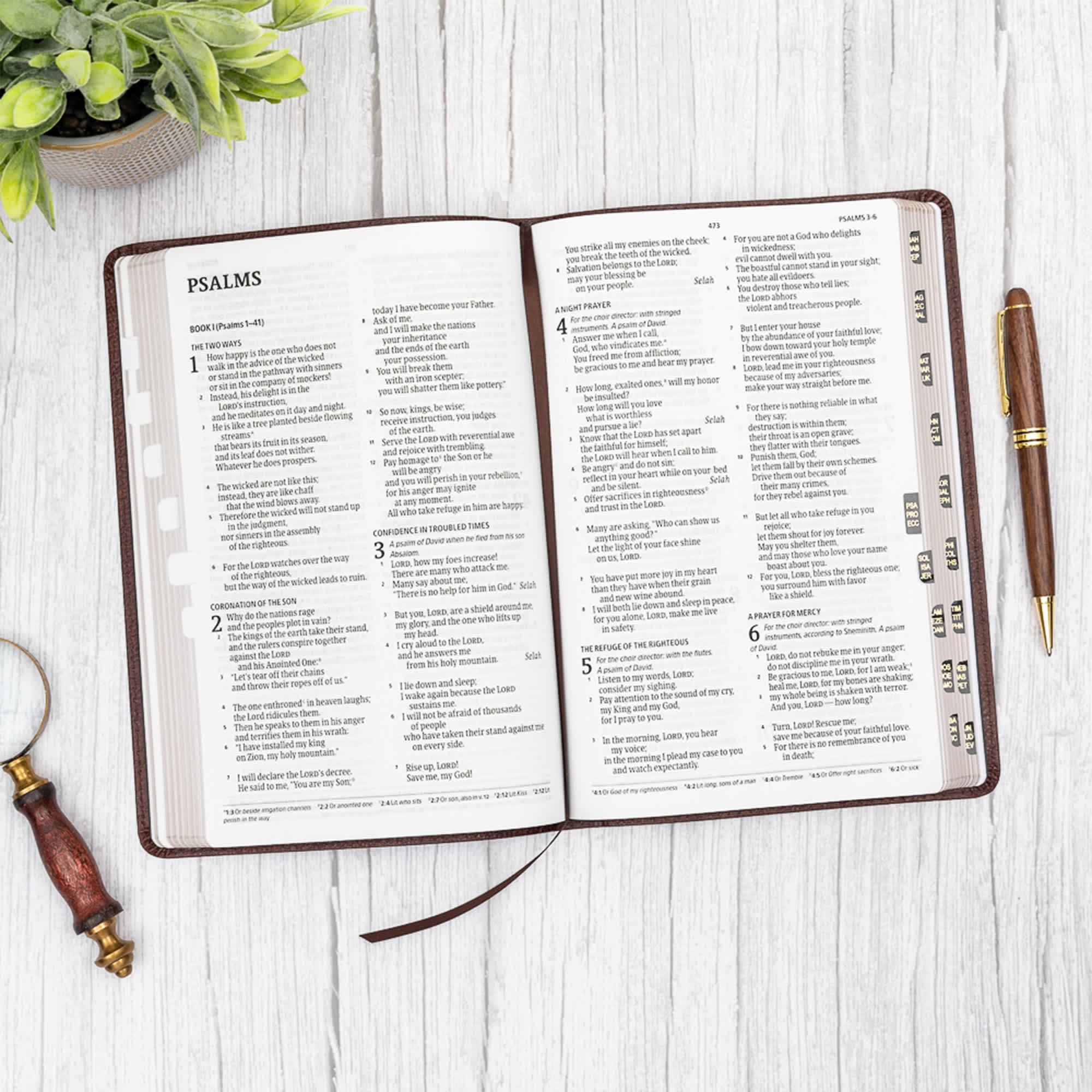 slide 7 of 8 for CSB Large Print Thinline Bible, Brown Bonded Leather, Indexed