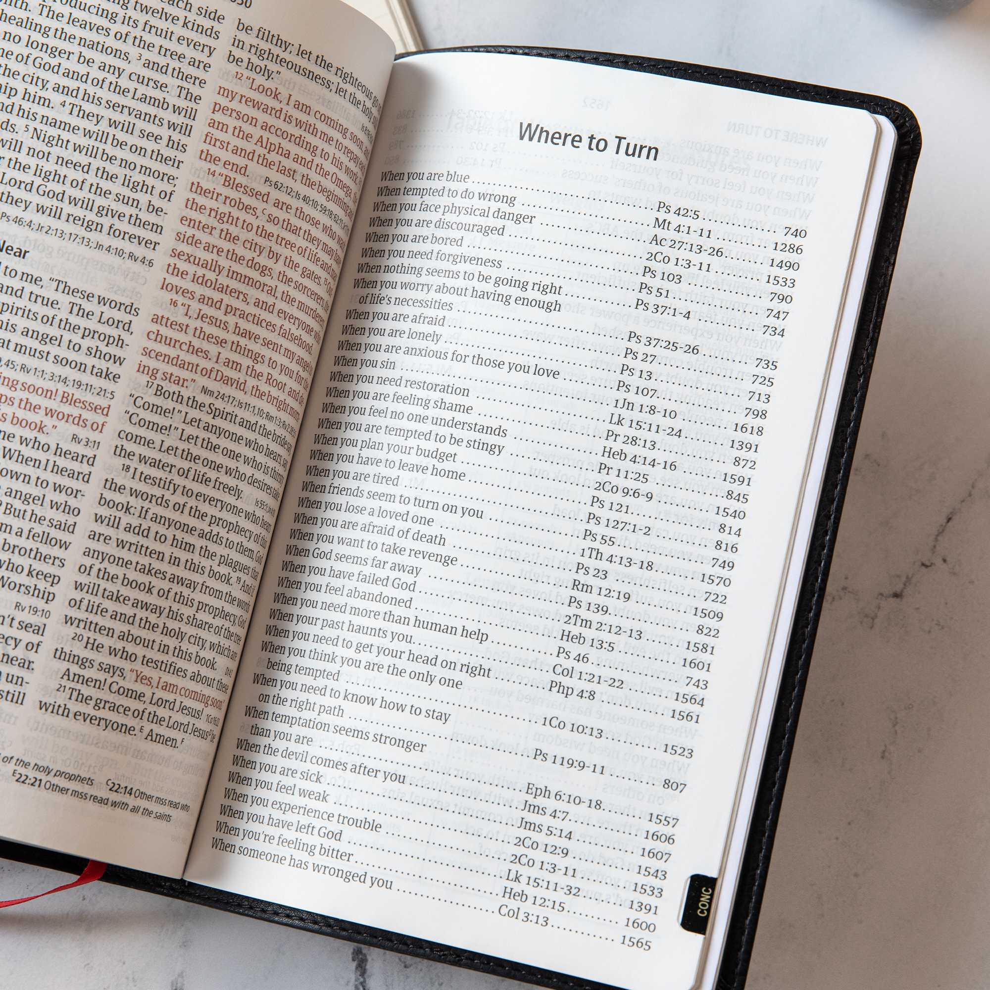 slide 6 of 10 for CSB Large Print Personal Size Reference Bible, Black LeatherTouch, Indexed