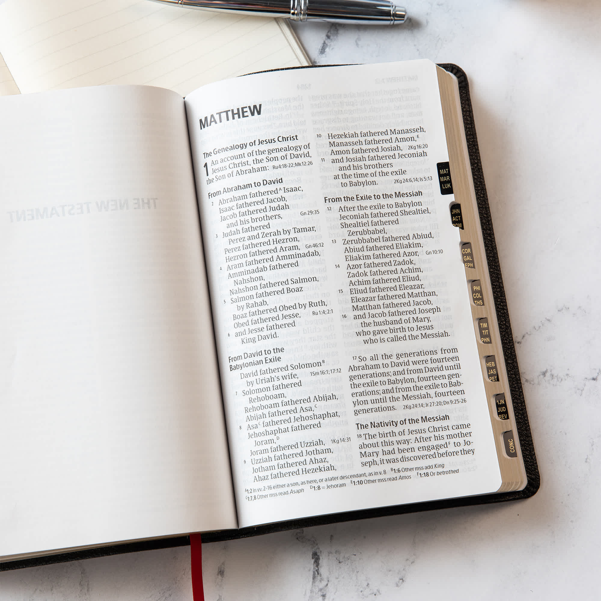 slide 4 of 10 for CSB Large Print Personal Size Reference Bible, Black Genuine Leather, Indexed