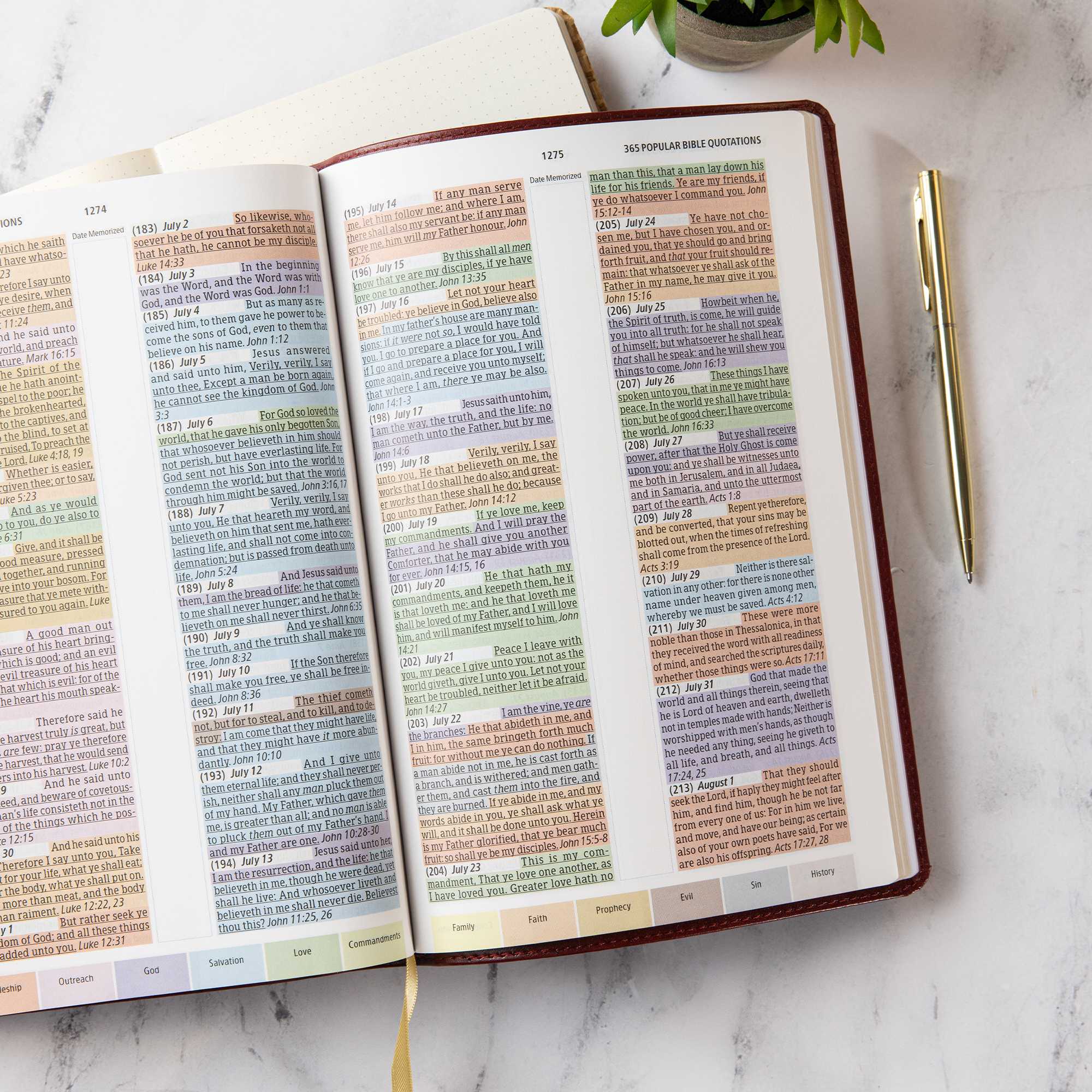 slide 7 of 10 for KJV Rainbow Study Bible, Burgundy LeatherTouch