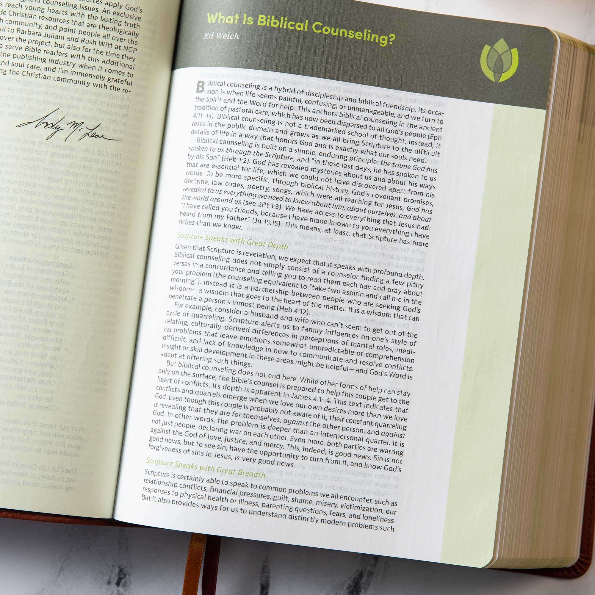 slide 5 of 17 for CSB Life Counsel Bible, Burnt Sienna LeatherTouch