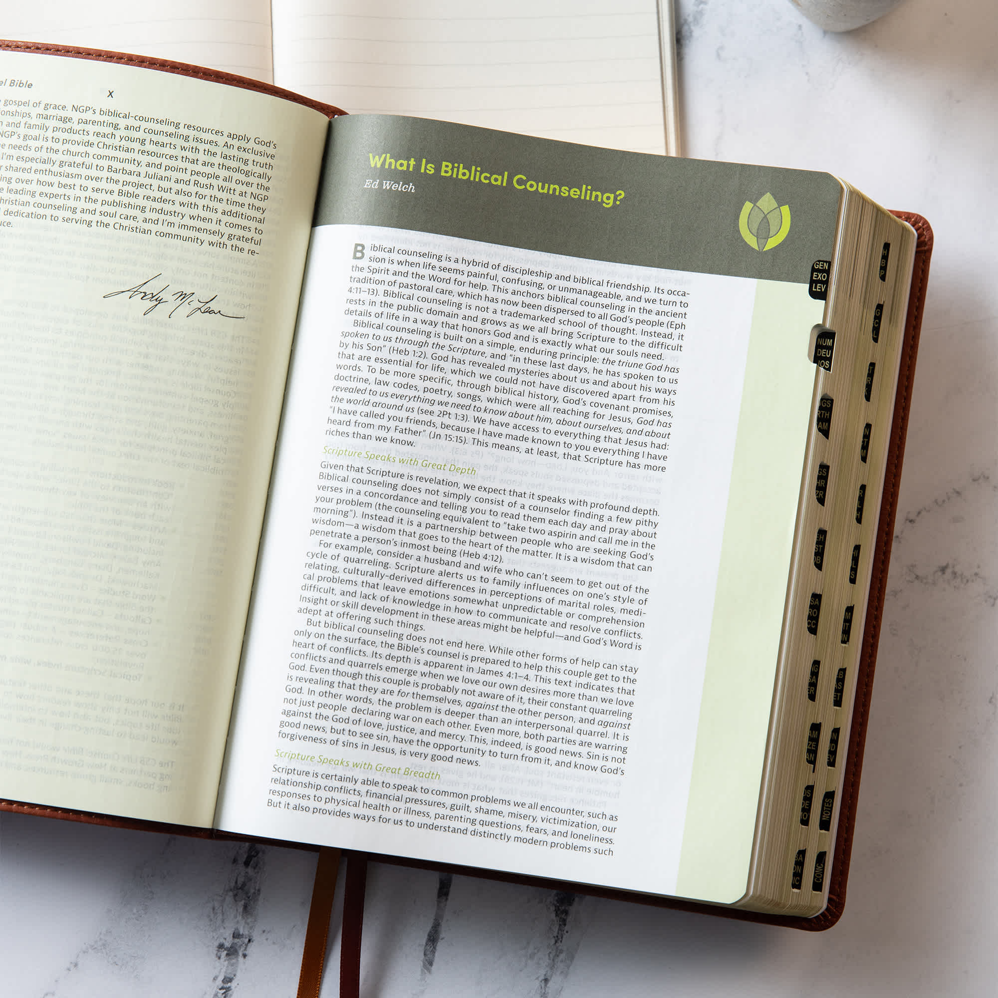 slide 4 of 17 for CSB Life Counsel Bible, Burnt Sienna LeatherTouch, Indexed