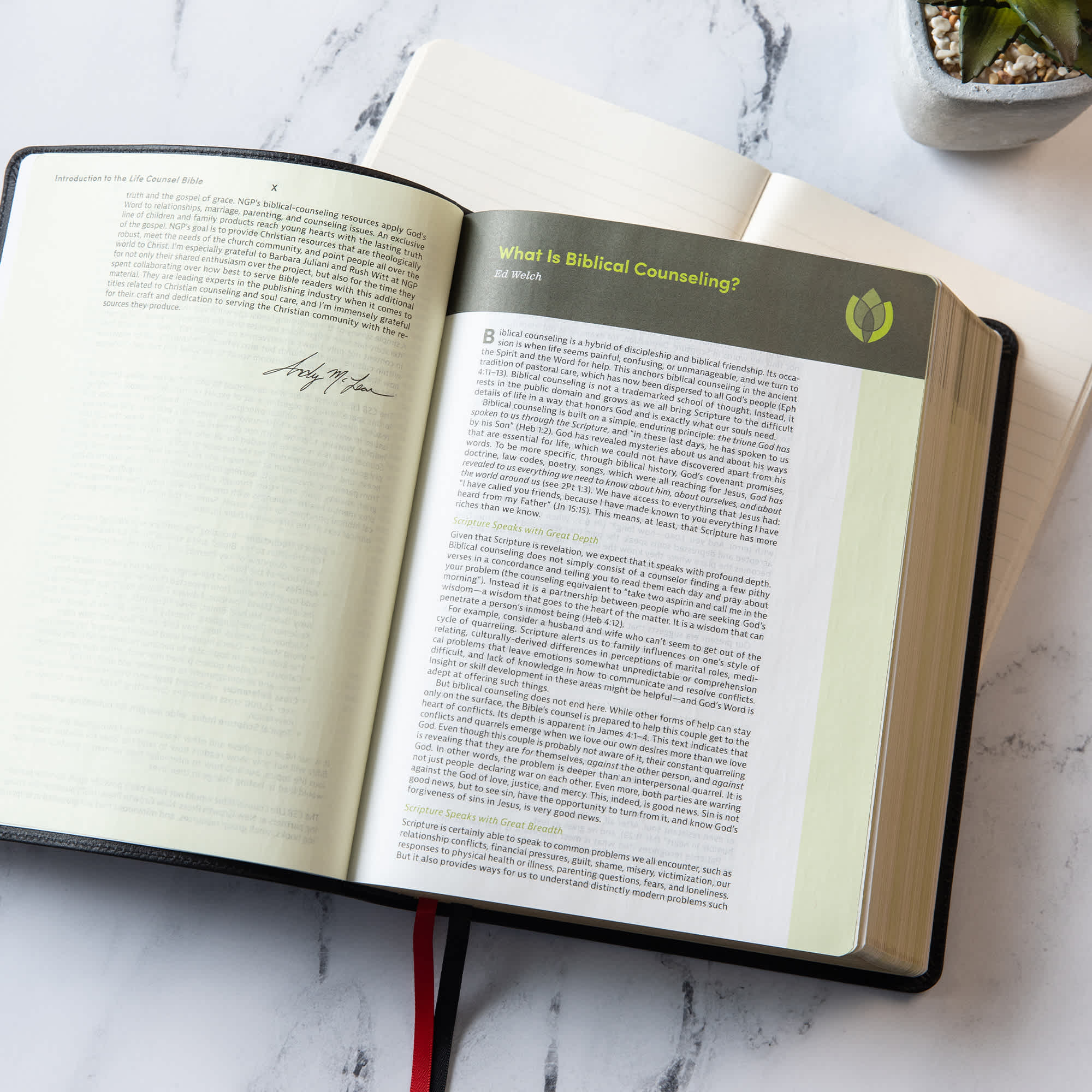 slide 4 of 17 for CSB Life Counsel Bible, Black Genuine Leather