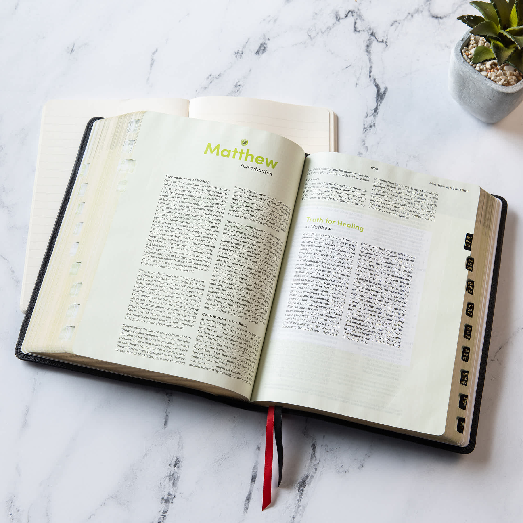 slide 5 of 17 for CSB Life Counsel Bible, Black Genuine Leather, Indexed