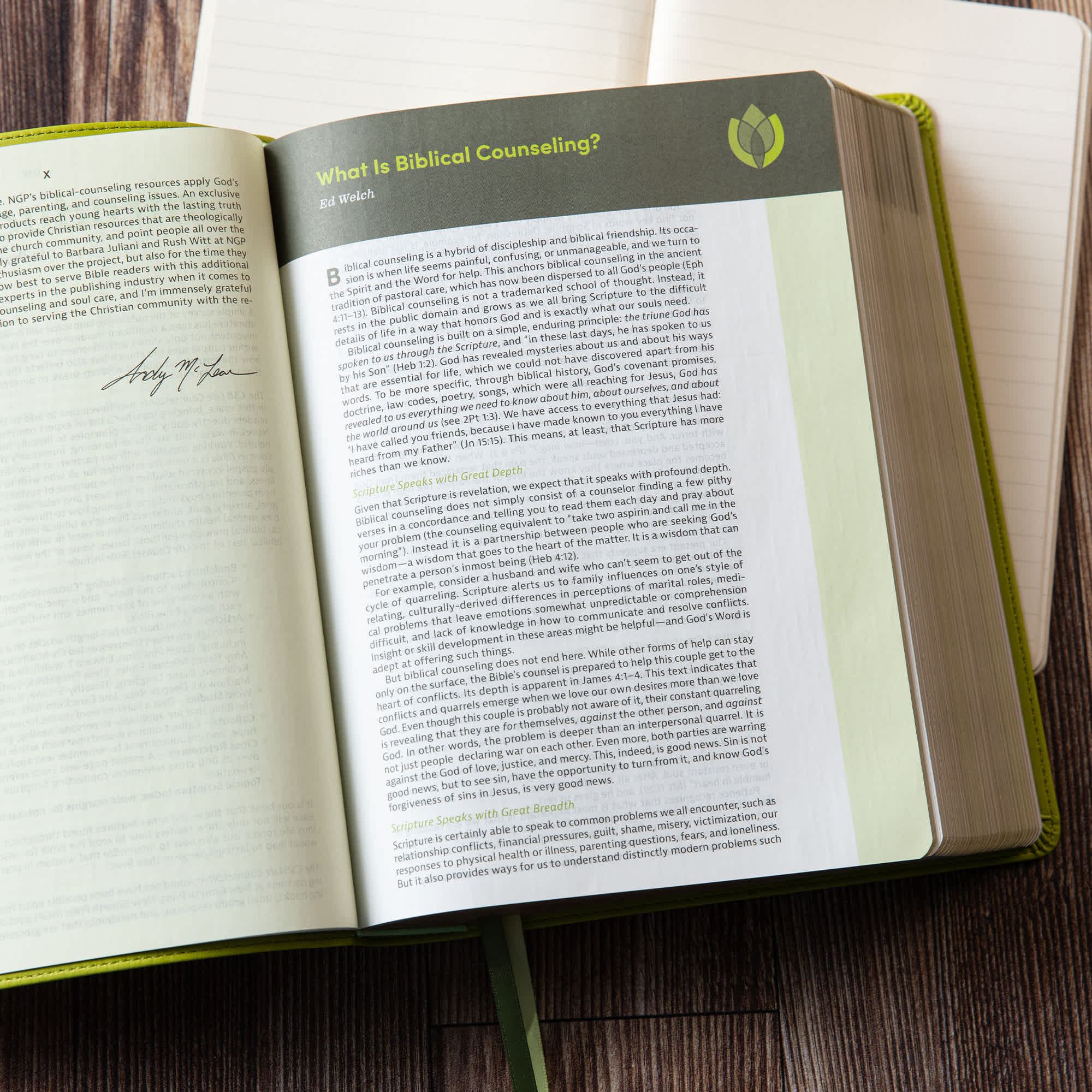 slide 4 of 17 for CSB Life Counsel Bible, Apple Green LeatherTouch