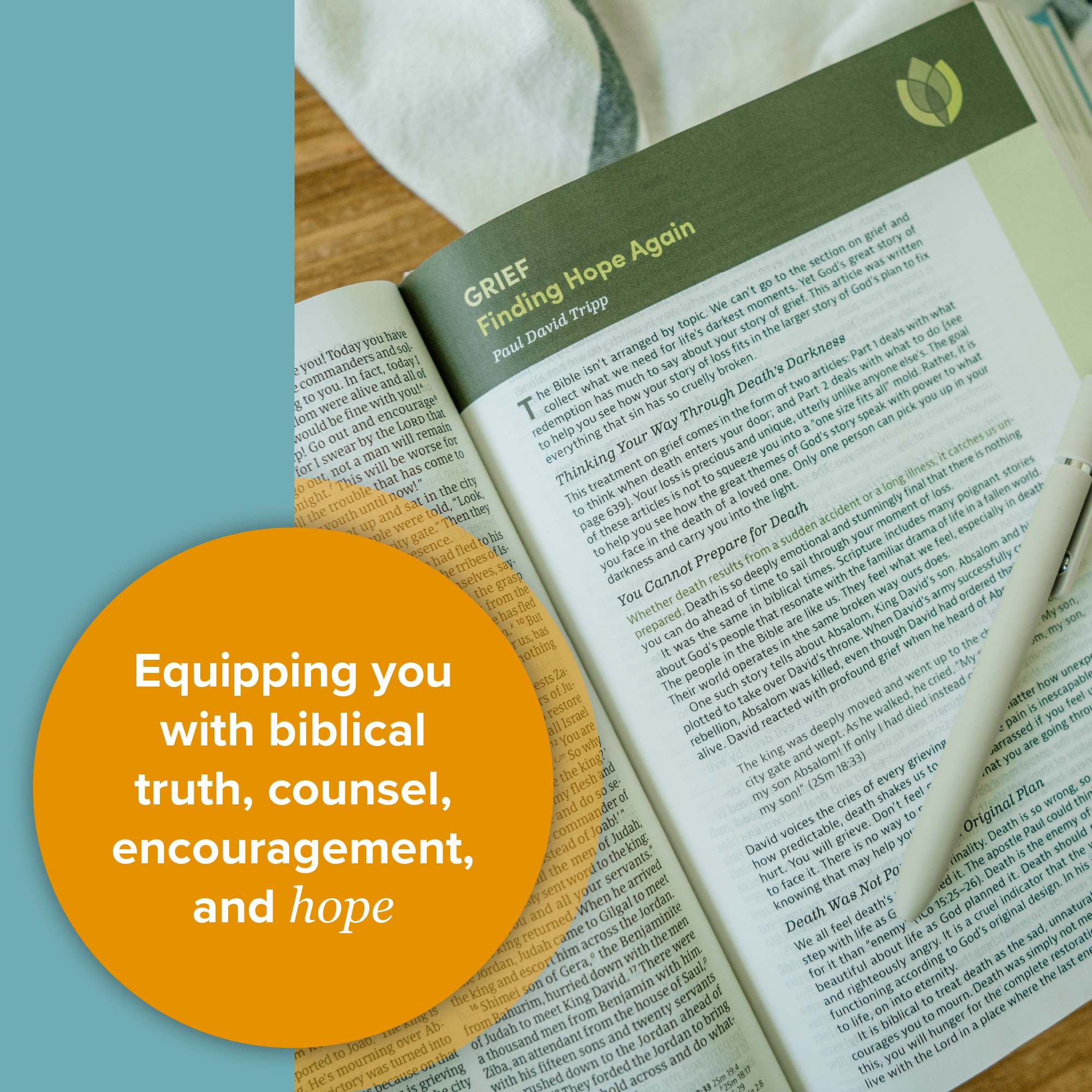 slide 12 of 17 for CSB Life Counsel Bible, Apple Green LeatherTouch