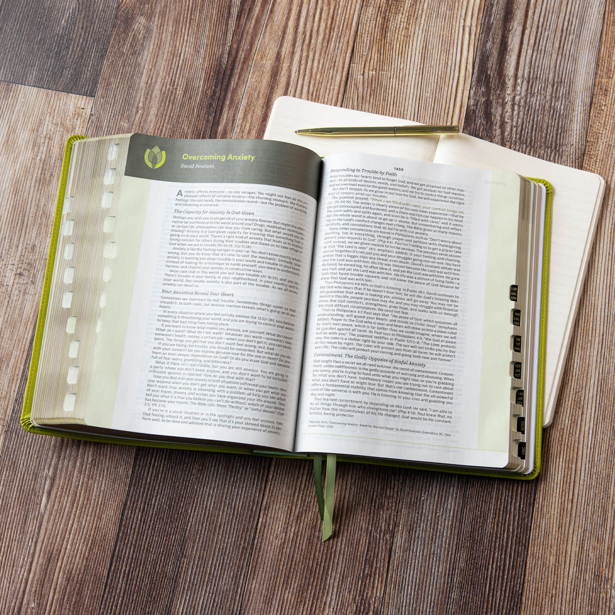 slide 6 of 17 for CSB Life Counsel Bible, Apple Green LeatherTouch, Indexed