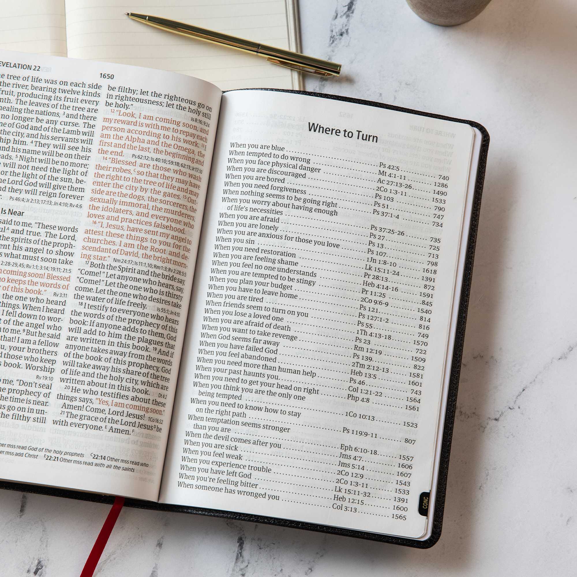 slide 6 of 10 for CSB Giant Print Reference Bible, Black Genuine Leather, Indexed