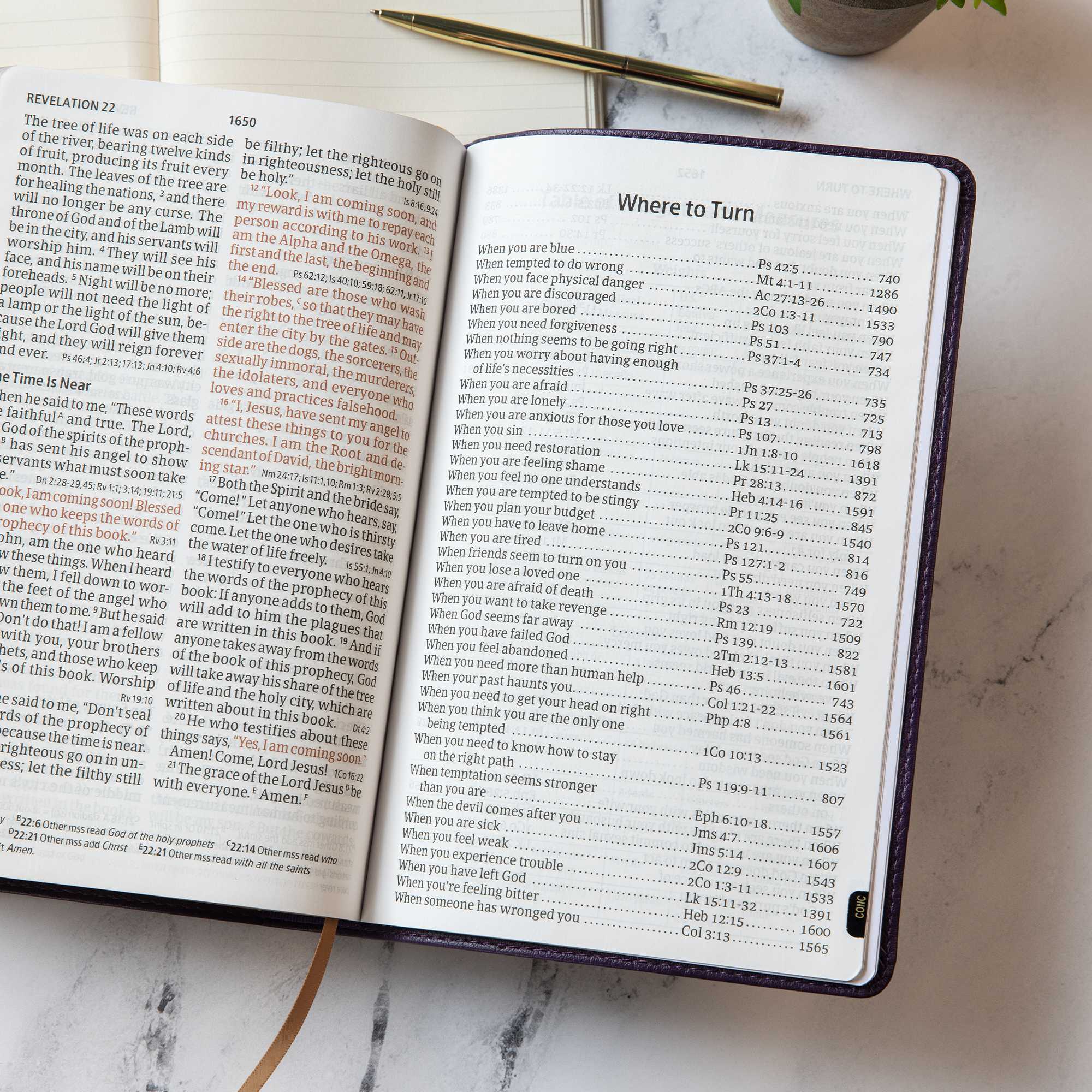 slide 6 of 10 for CSB Giant Print Reference Bible, Plum LeatherTouch, Indexed