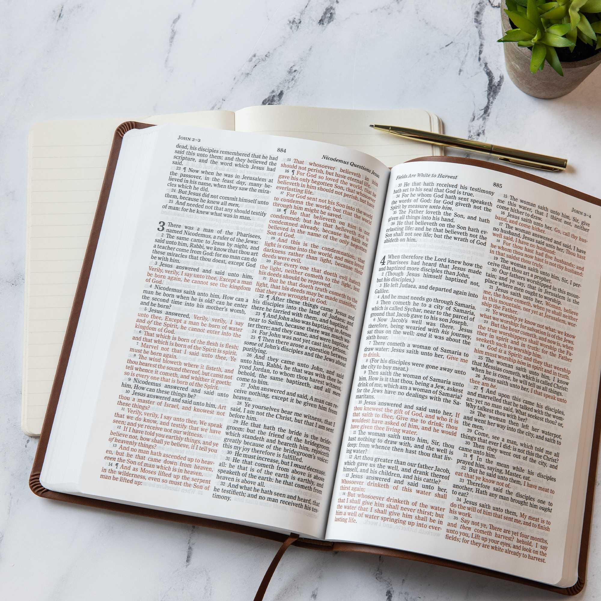 slide 5 of 10 for KJV Large Print Thinline Bible, Value Edition, Brown LeatherTouch