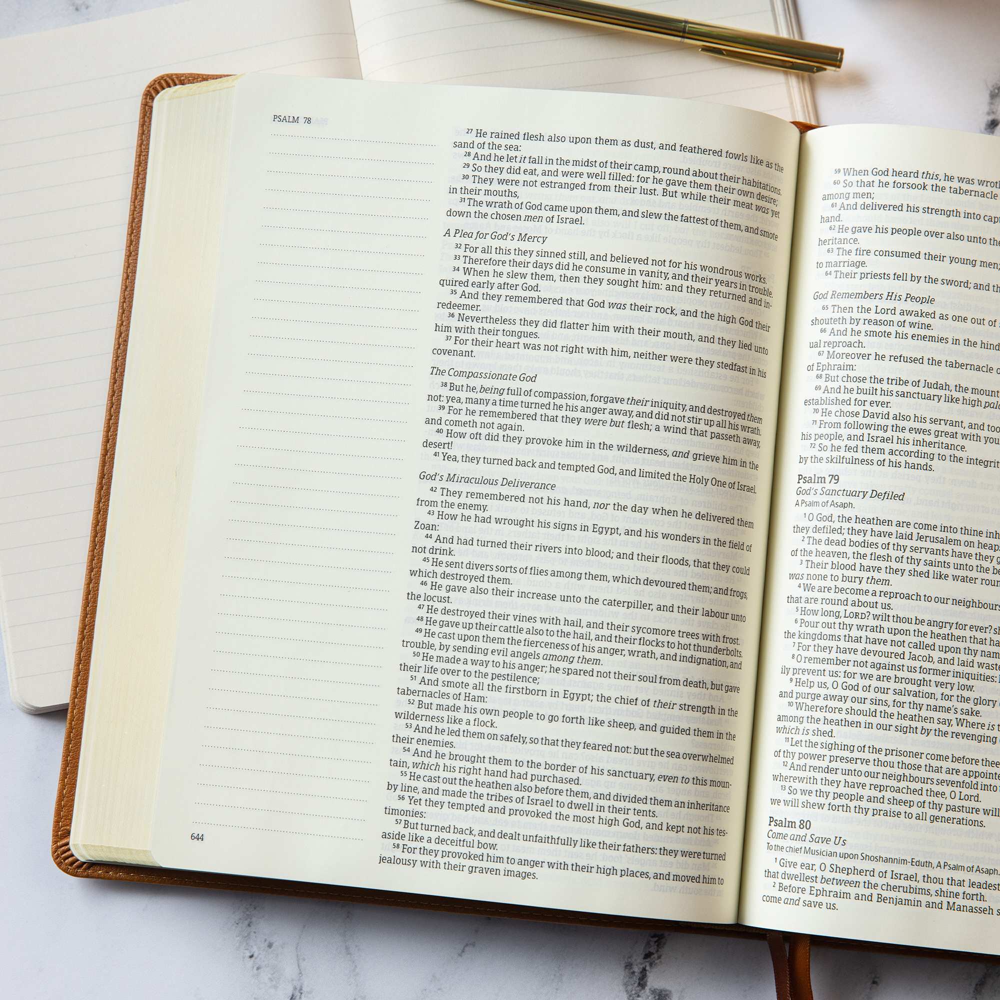 slide 4 of 11 for KJV Notetaking Bible, Large Print Edition, Camel LeatherTouch