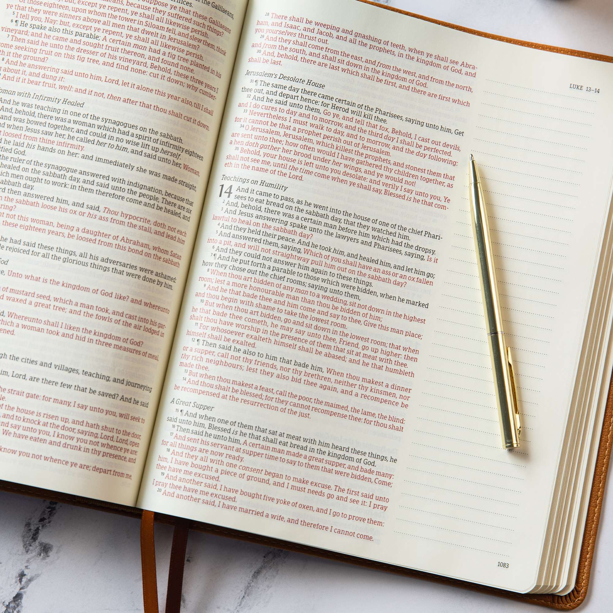 slide 5 of 11 for KJV Notetaking Bible, Large Print Edition, Camel LeatherTouch