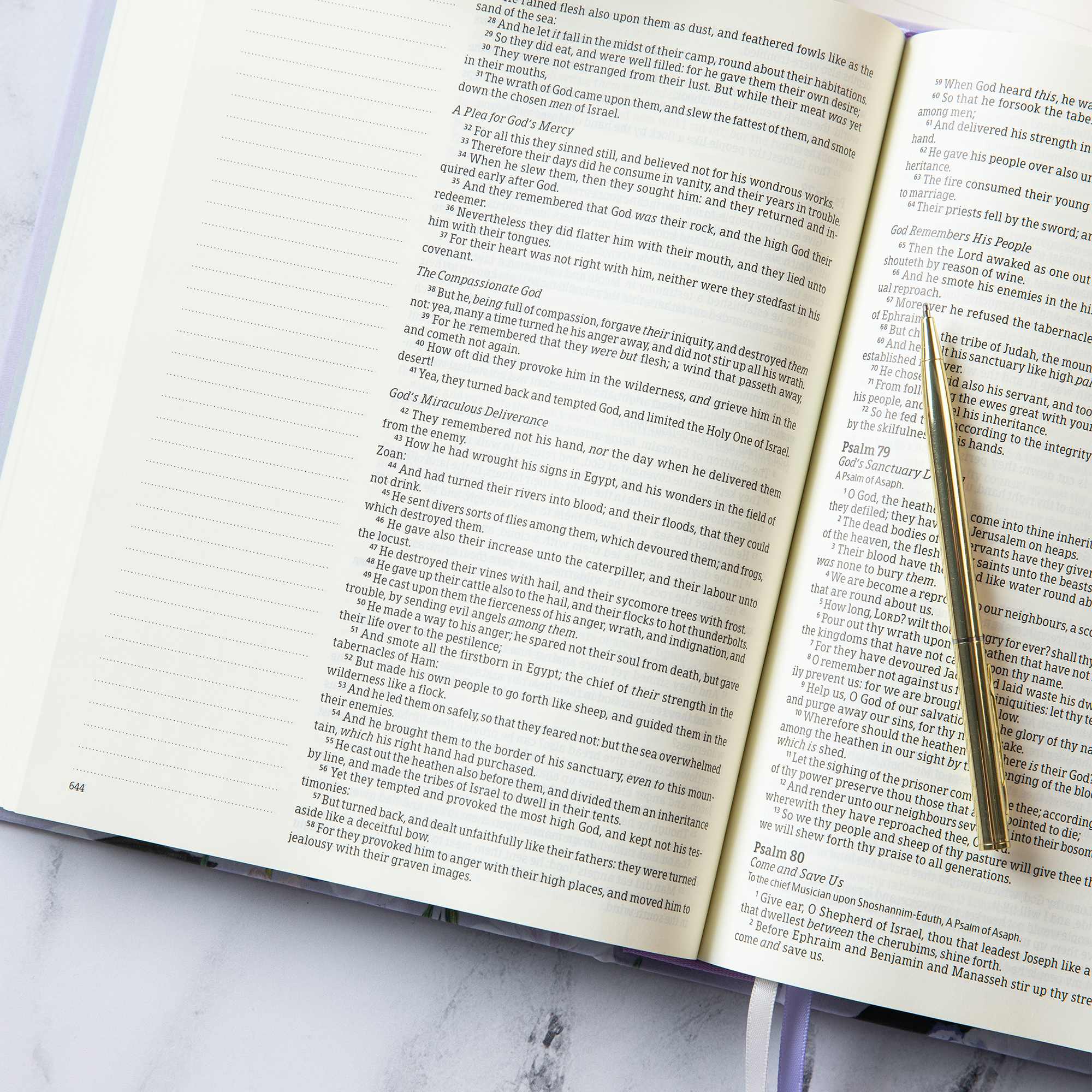 slide 4 of 10 for KJV Notetaking Bible, Large Print Hosanna Revival Edition, Lavender/Peach Cloth Over Board