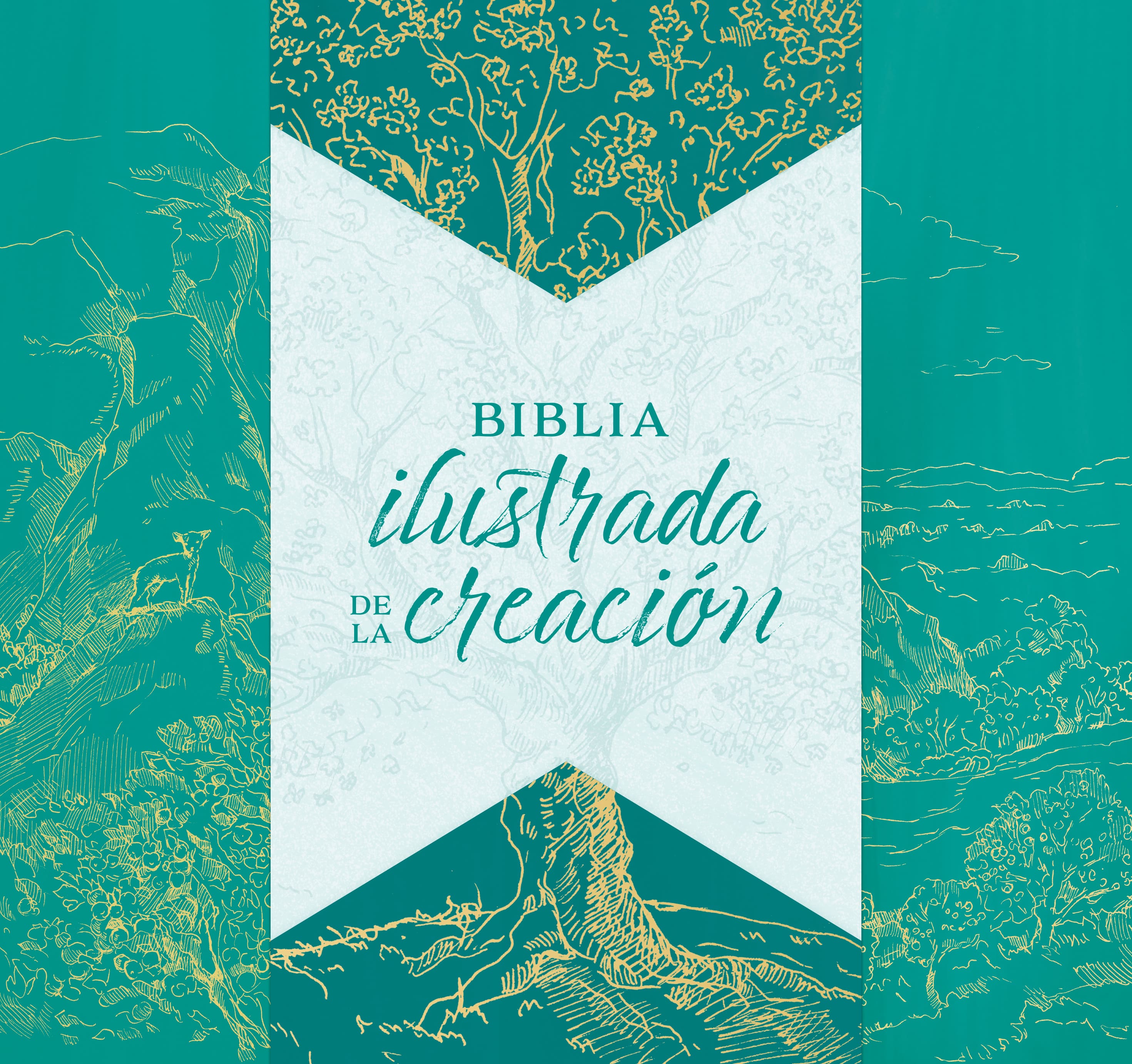 slide 2 of 12 for RVR 1960 Biblia ilustrada de la creación, turquesa, tela