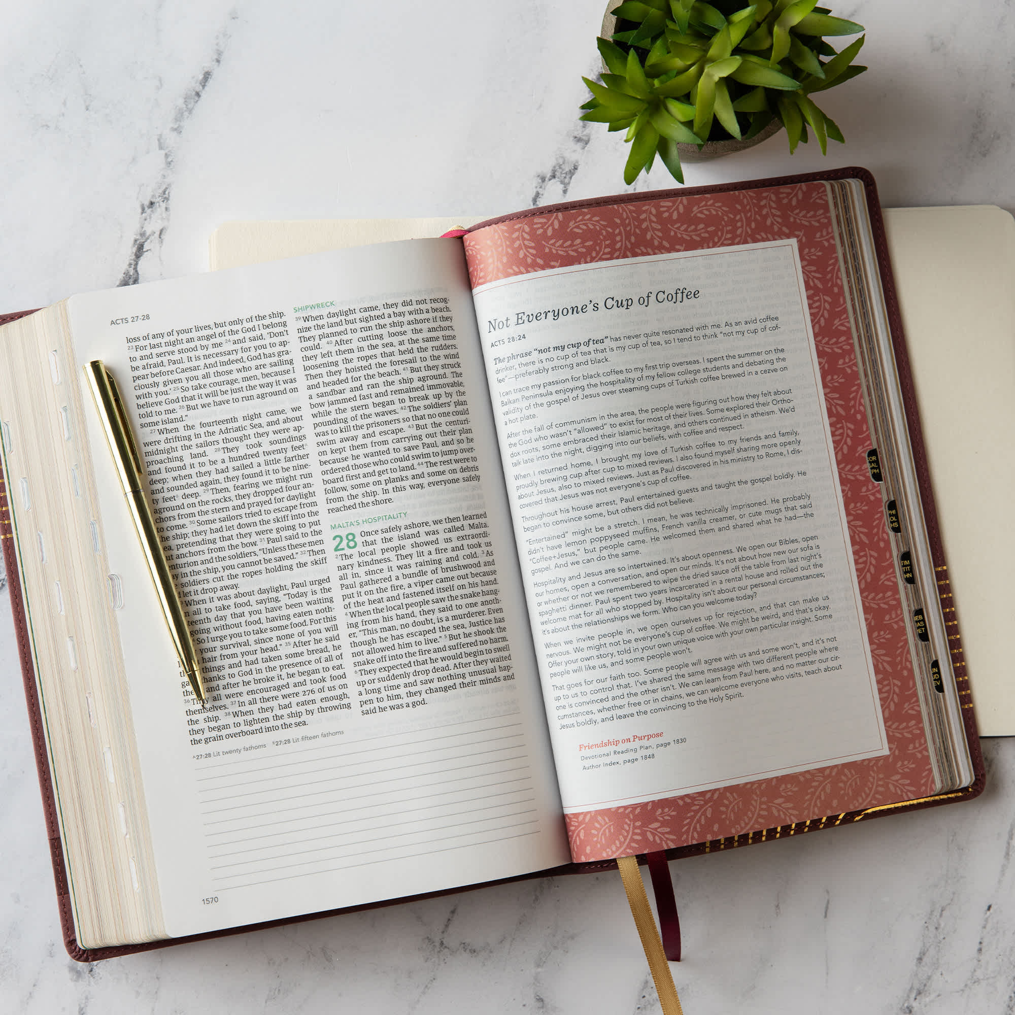 slide 6 of 10 for CSB (in)courage Devotional Bible, Bordeaux LeatherTouch, Indexed