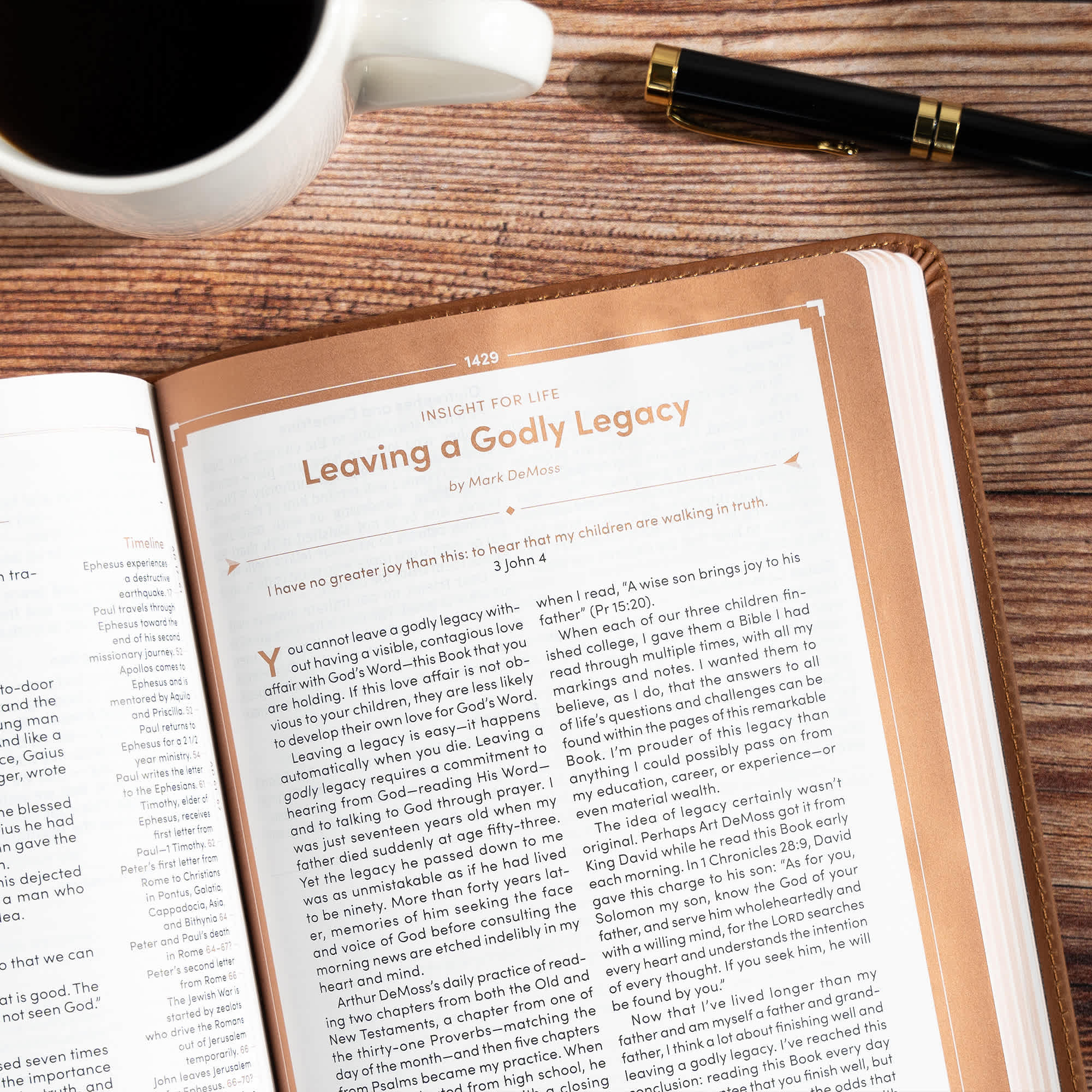 slide 7 of 10 for CSB Men's Daily Bible, Brown Genuine Leather