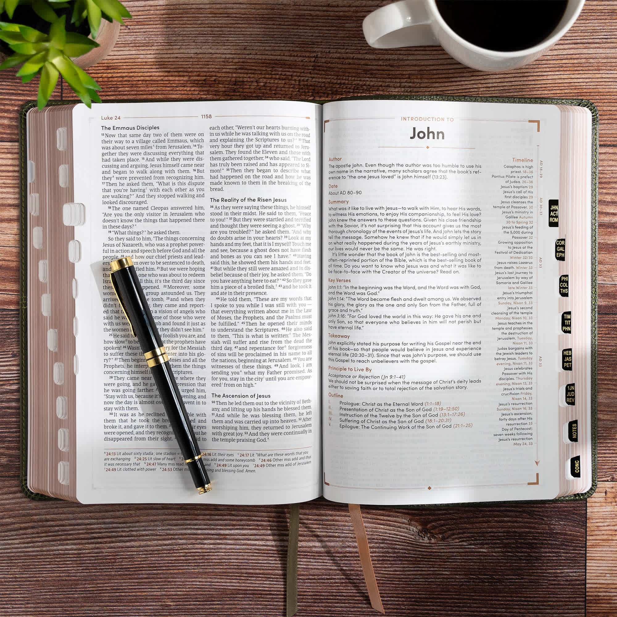 slide 4 of 11 for CSB Men's Daily Bible, Olive LeatherTouch, Indexed